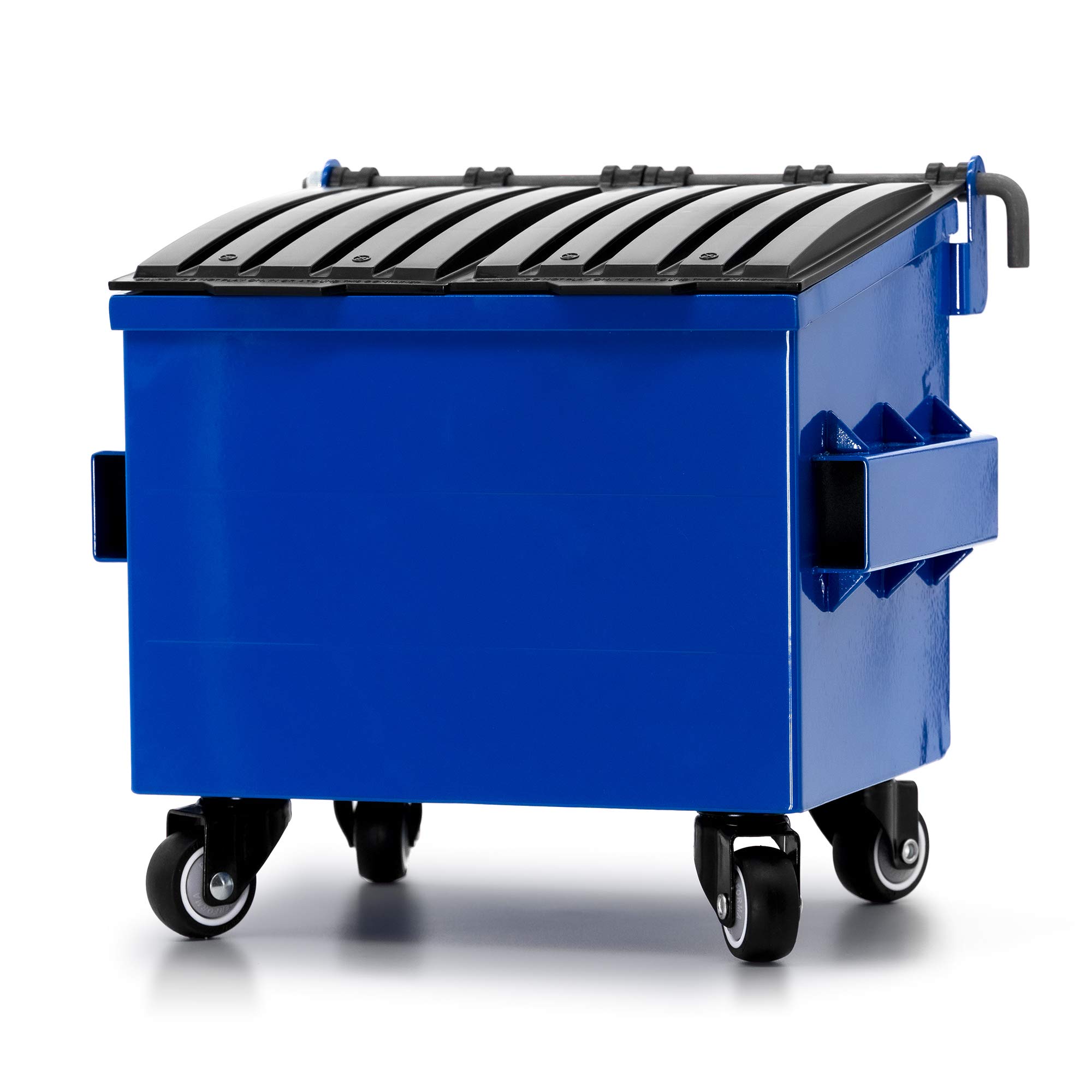 Mini Blue Desktop Trash Can - Small Waste Bin for Office, Home & School | Tiny Garbage Can for Desk, Shelf or Kids Playroom | Cute Miniature Dumpster Model Toy