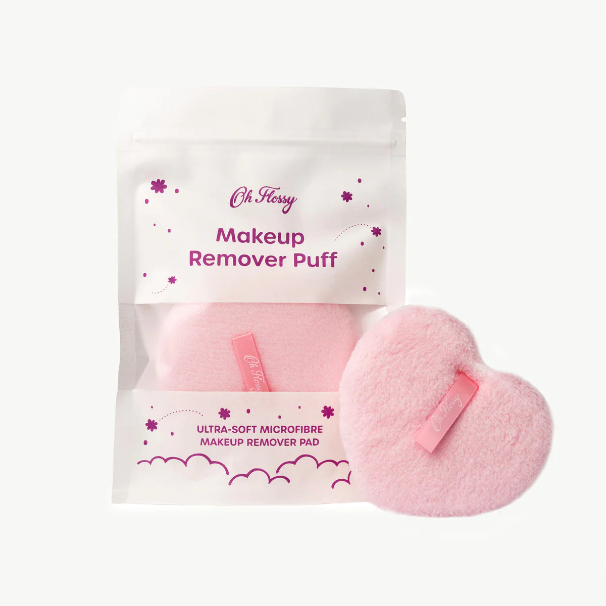 Oh Flossy Makeup Remover Puff - Gentle Reusable Cleansing Sponge for Face & Eye Makeup Removal | Perfect for Travel, Daily Skincare & Sensitive Skin Care Routine