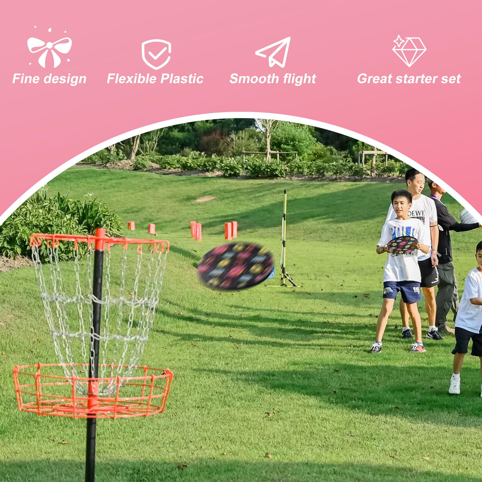 **CROWN ME Disc Golf Set - 6 Pack Donut Starter Discs with Printed Bag | Perfect for Beginners & Outdoor Fun**