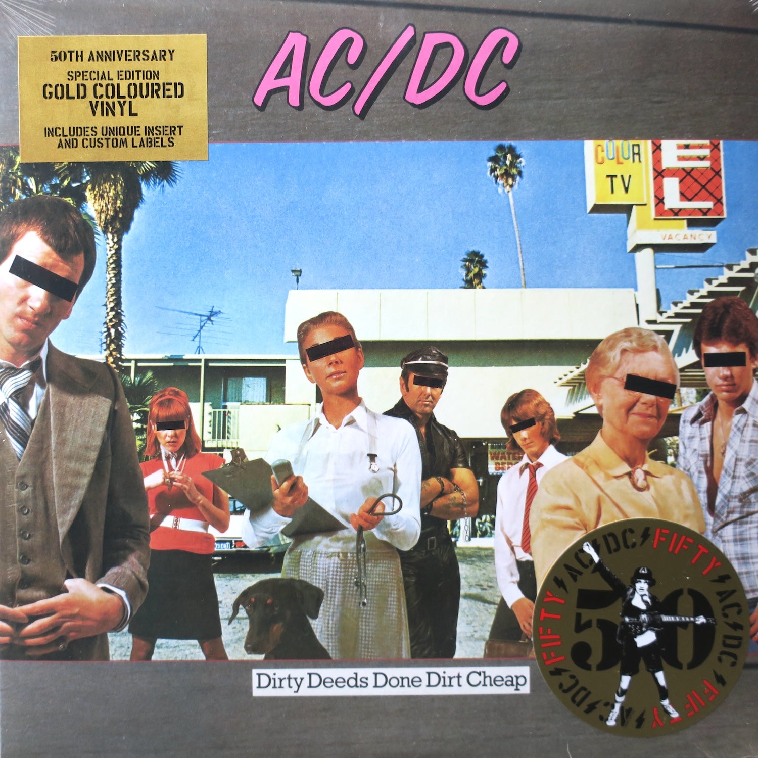 AC/DC 'Dirty Deeds Done Dirt Cheap' 50th Anniversary Limited Edition Gold Vinyl LP Record - Perfect for Collectors & Rock Music Lovers, Great Gift for Birthday & Christmas