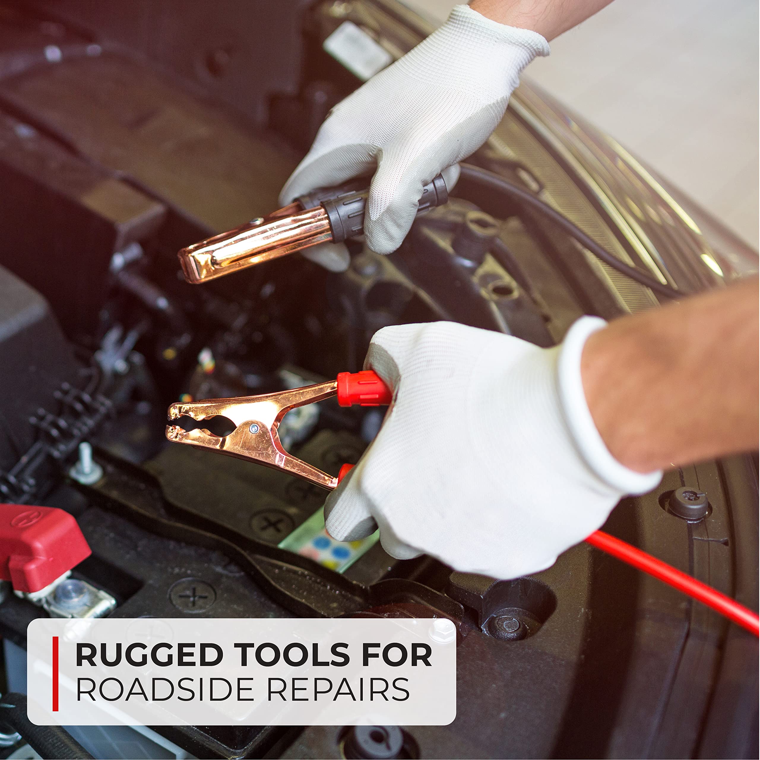 Thrive 104-Piece Emergency Car Kit for Roadside Assistance - Includes Jumper Cables, First Aid Kit & Essential Tools (Navy Shell Case) - Perfect for Road Trips, Winter Driving & Vehicle Emergencies