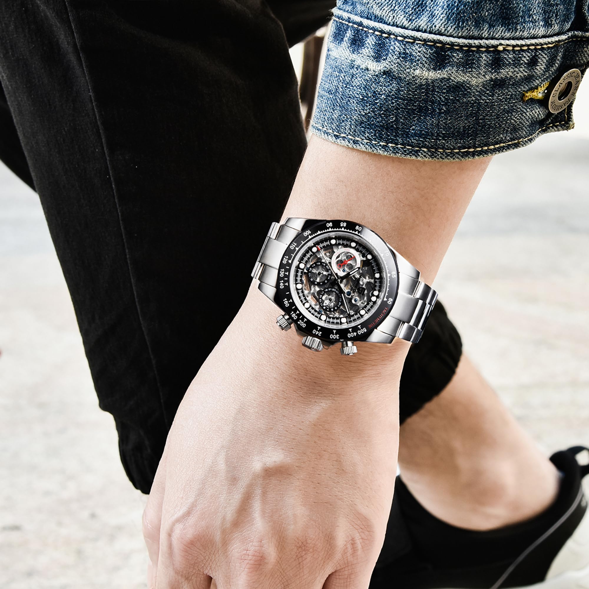Pagani Skeleton Mechanical Watch for Men - Waterproof Luxury Timepiece for Business & Formal Wear