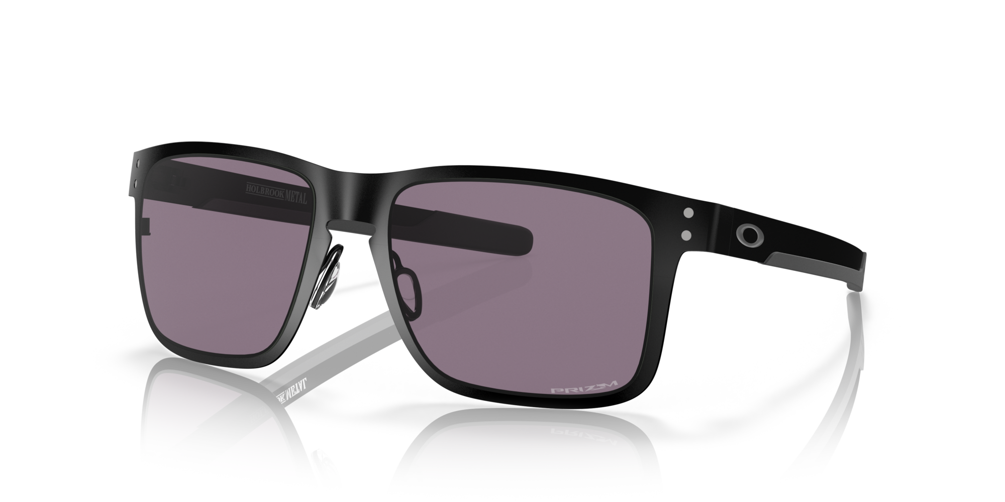 Oakley Holbrook Metal Sunglasses - Matte Black Frame with Prizm Grey Lenses for Men & Women | UV Protection, Lightweight & Durable | Perfect for Driving, Outdoor Sports & Everyday Wear