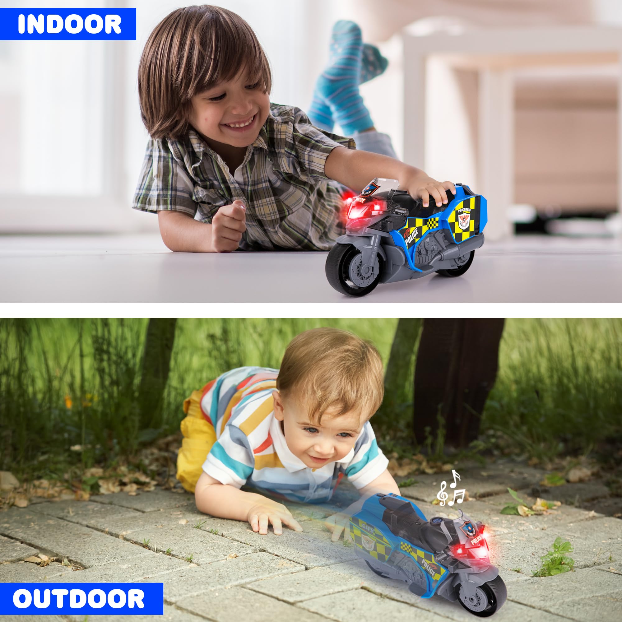 Kids Police Motorcycle Toy with Siren & Lights - Imaginative Play for Toddlers - Outdoor & Indoor Fun