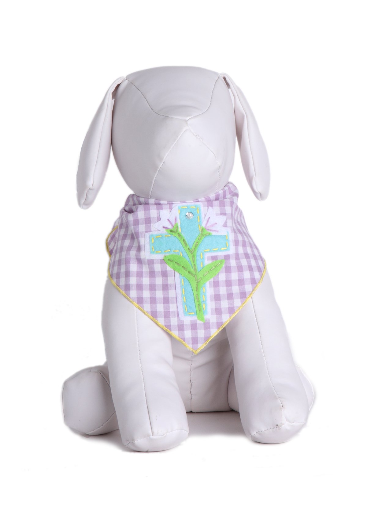 Easter Dog Bandanas with Cross & Lilies Design - 100% Cotton Pet Bandana for Medium to Large Dogs - Perfect for Easter Sunday, Spring Walks & Holiday Photos