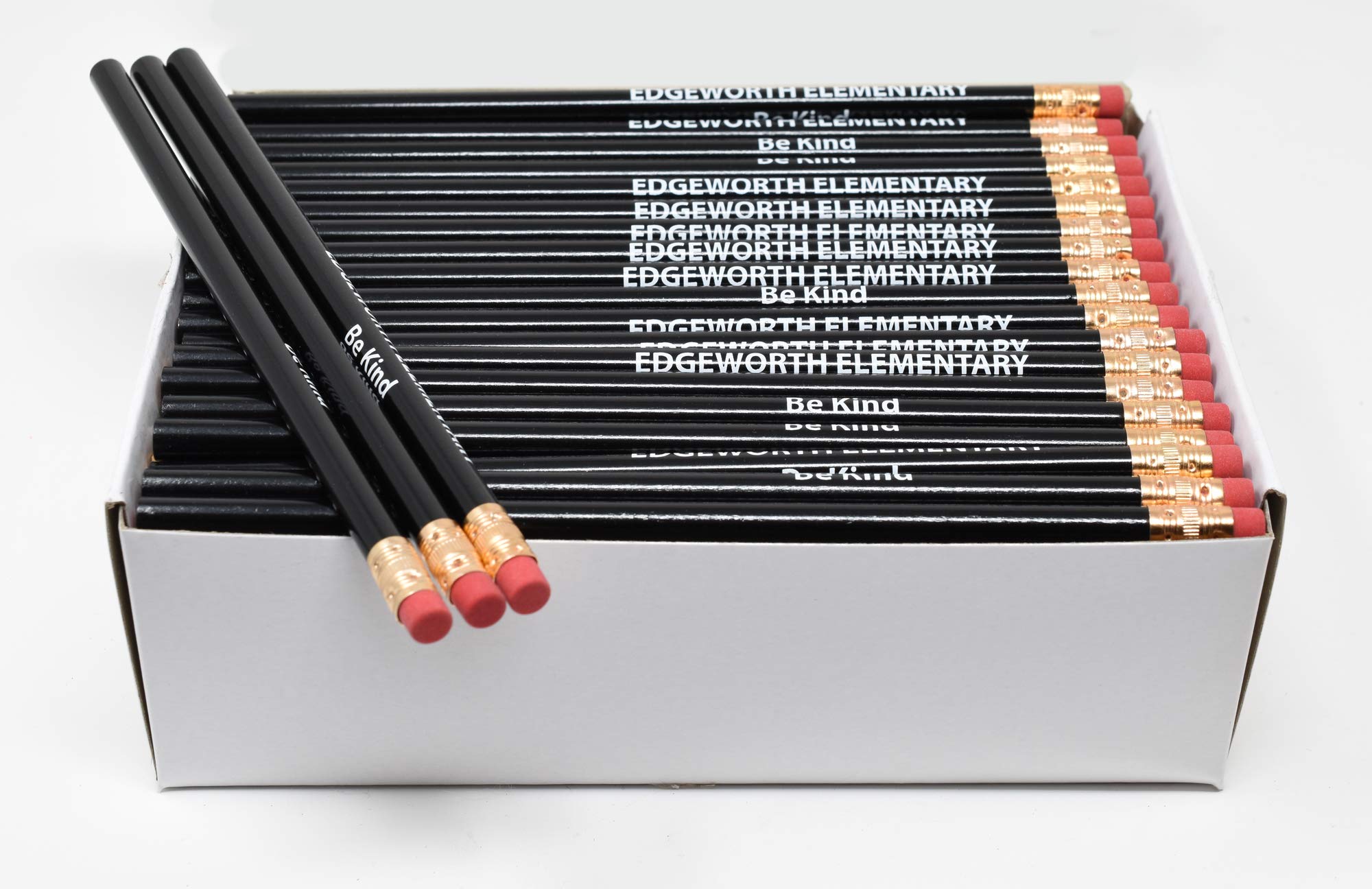 Custom Printed Promotional Pencils - Personalized Round Imprinted Pencils (500/Bulk Box) - Perfect for Branding, Giveaways, School Supplies & Office Use
