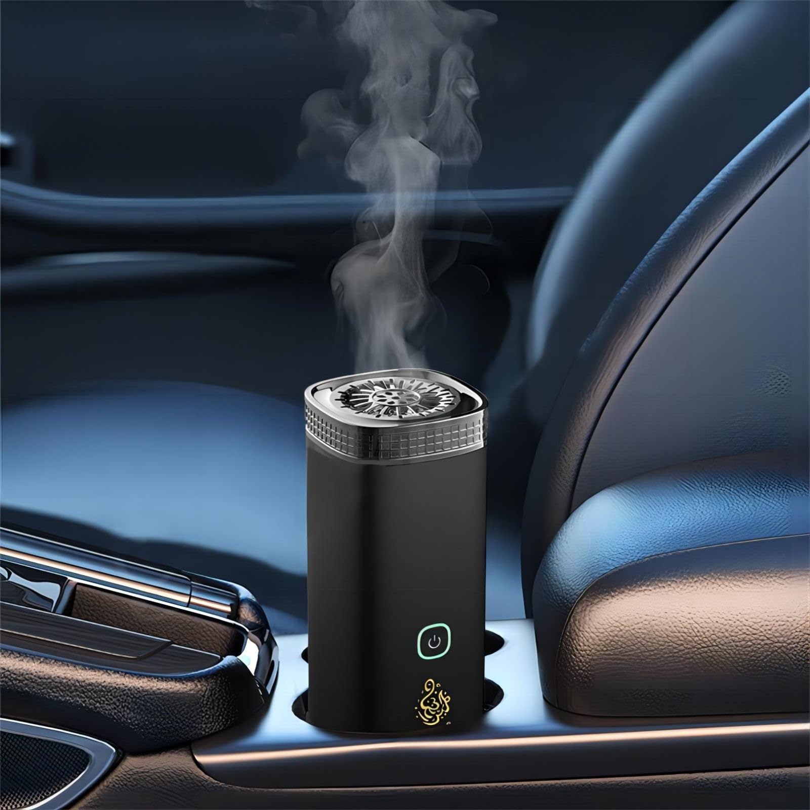 USB Electric Incense Burner for Home & Car - Portable Arab Bukhoor Burner with Charcoal, Islamic Ramadan Decorations (Grey) - Perfect for Aromatherapy, Meditation & Religious Ceremonies