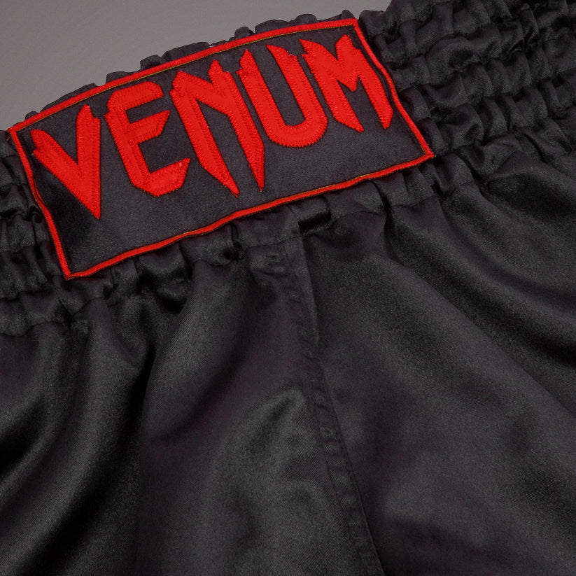 Venum Classic Muay Thai Shorts - Black/Red MMA Fight Shorts for Men - Premium Breathable Training & Competition Gear for Muay Thai, Kickboxing & MMA Workouts