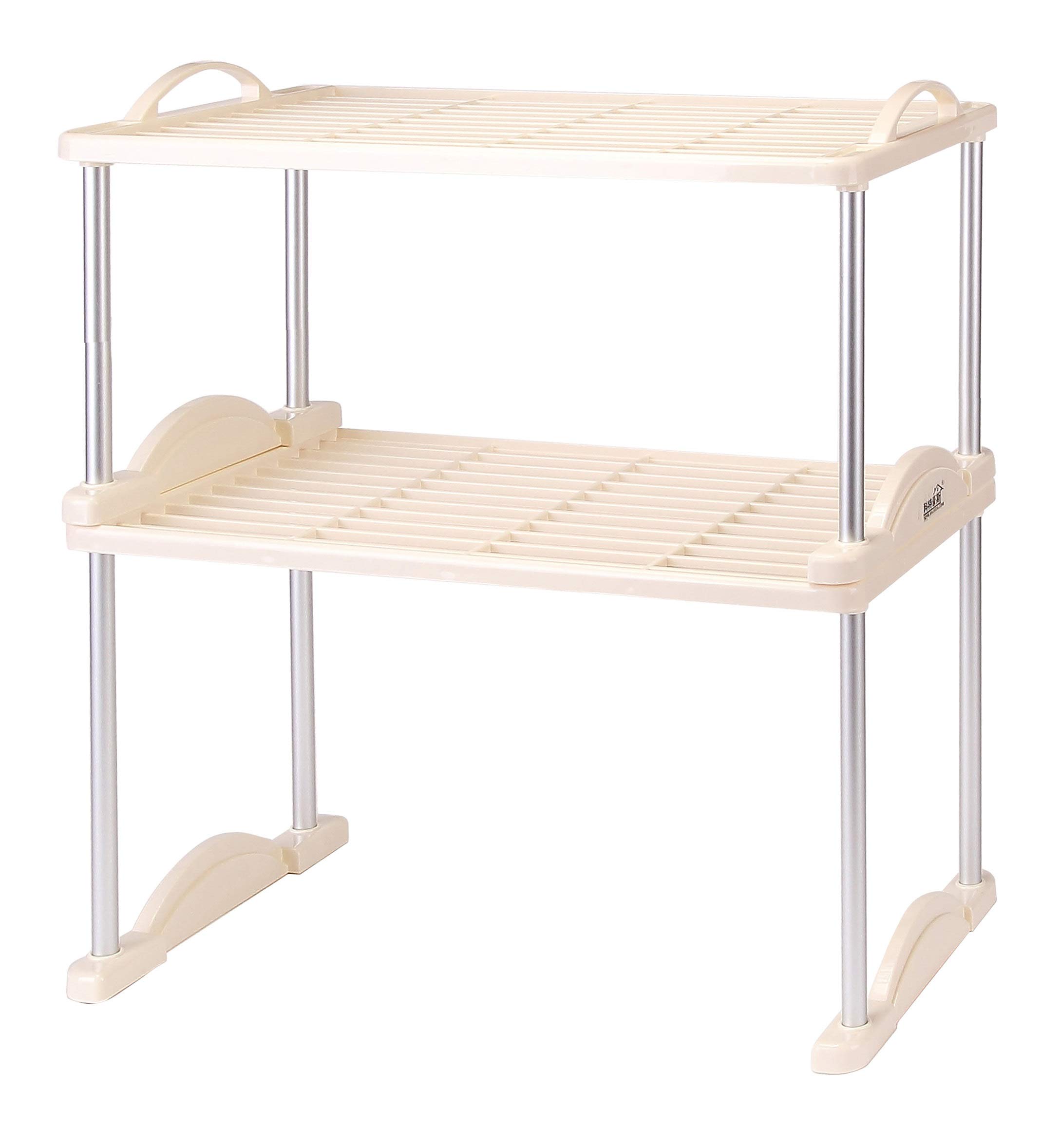 YBM Home 2-Tier Metal Storage Shelf - Space-Saving Organizer Rack for Kitchen Countertop, Pantry, Bathroom & Office - Durable Wire Shelving Unit (2190) - Perfect for Small Spaces & Clutter Organization