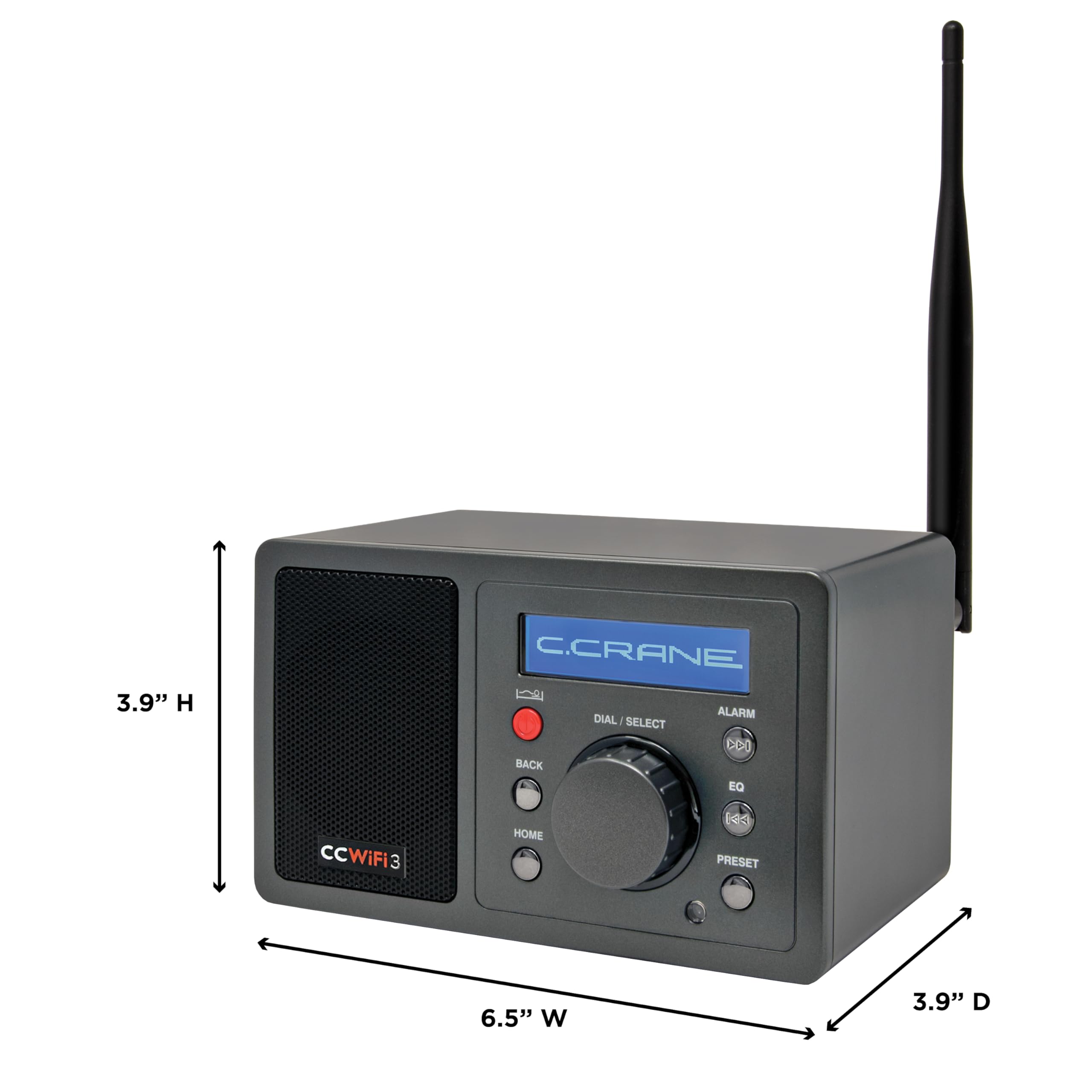 **C. Crane CC WiFi 3 Internet Radio with Skytune - Bluetooth Receiver, Alarm Clock & Remote Control - Access 1000+ Global Radio Stations - Perfect for Home, Office & Travel**