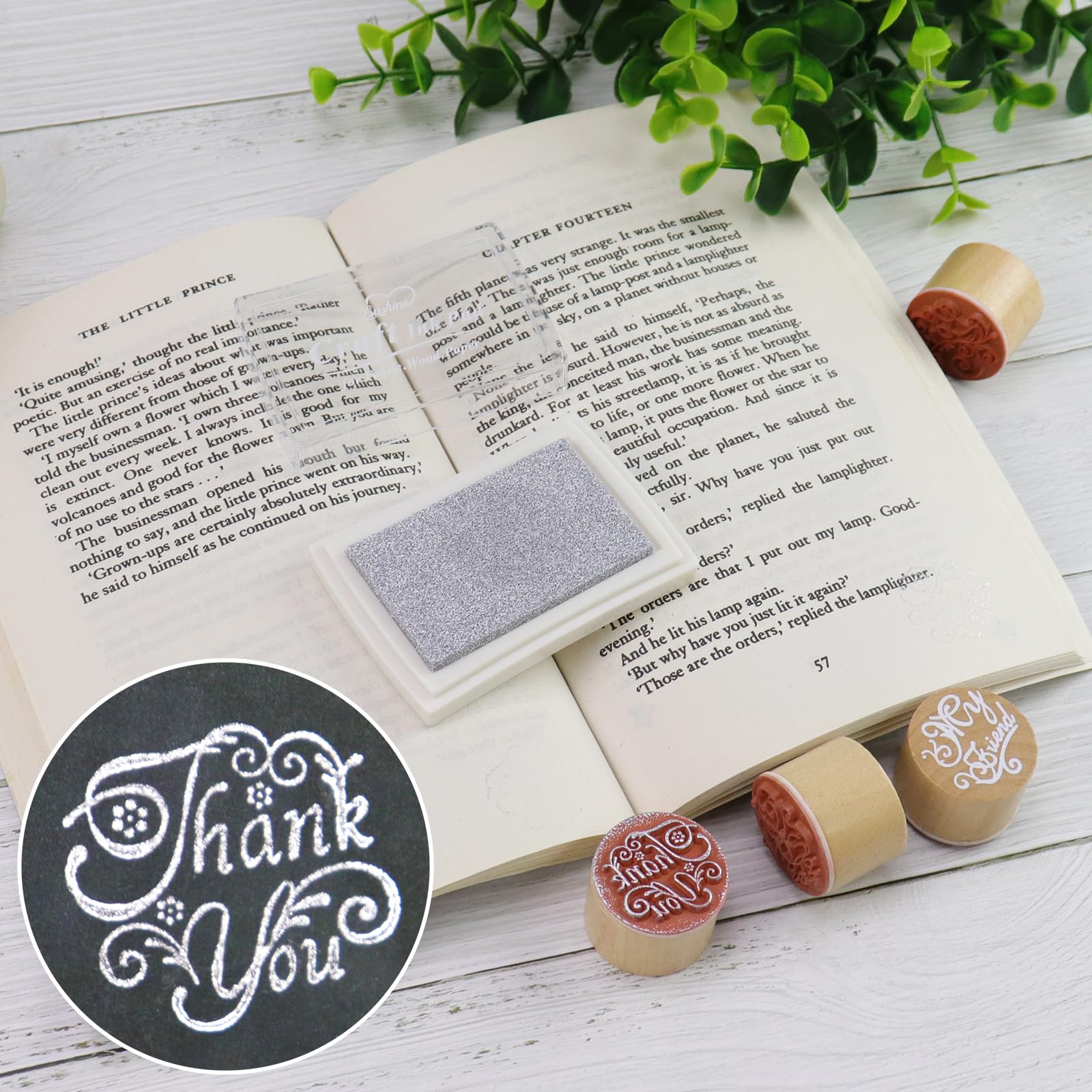 Premium Non-Toxic Craft Ink Pad for Rubber Stamps - Safe for Paper, Wood, Fabric & Scrapbooking - Silver Finger Ink Pad for Kids DIY Projects & Arts and Crafts
