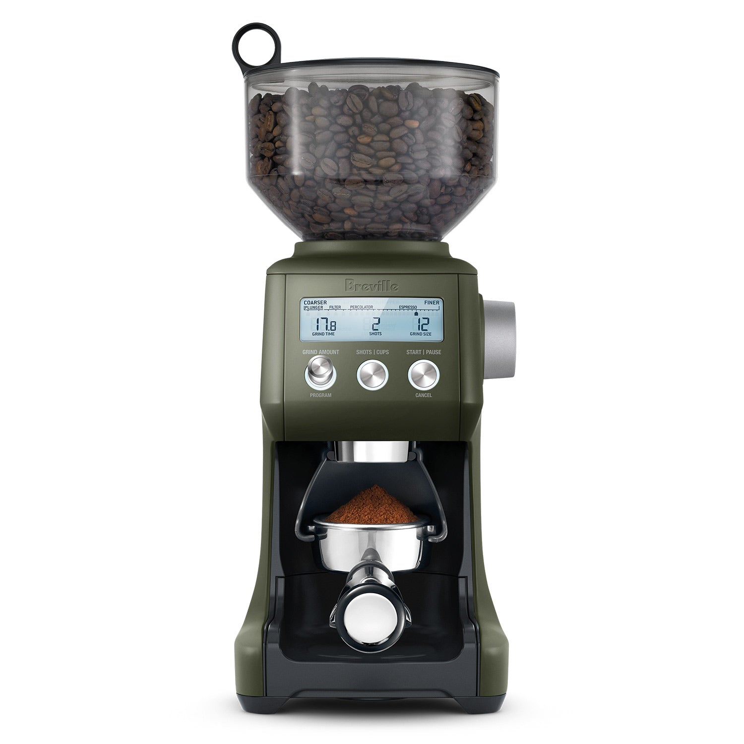 Breville Smart Grinder Pro Conical Burr Coffee Grinder - BCG820OLT Olive Tapenade | Precision Grinding for Espresso, Drip & French Press | Perfect for Home Baristas & Coffee Enthusiasts
