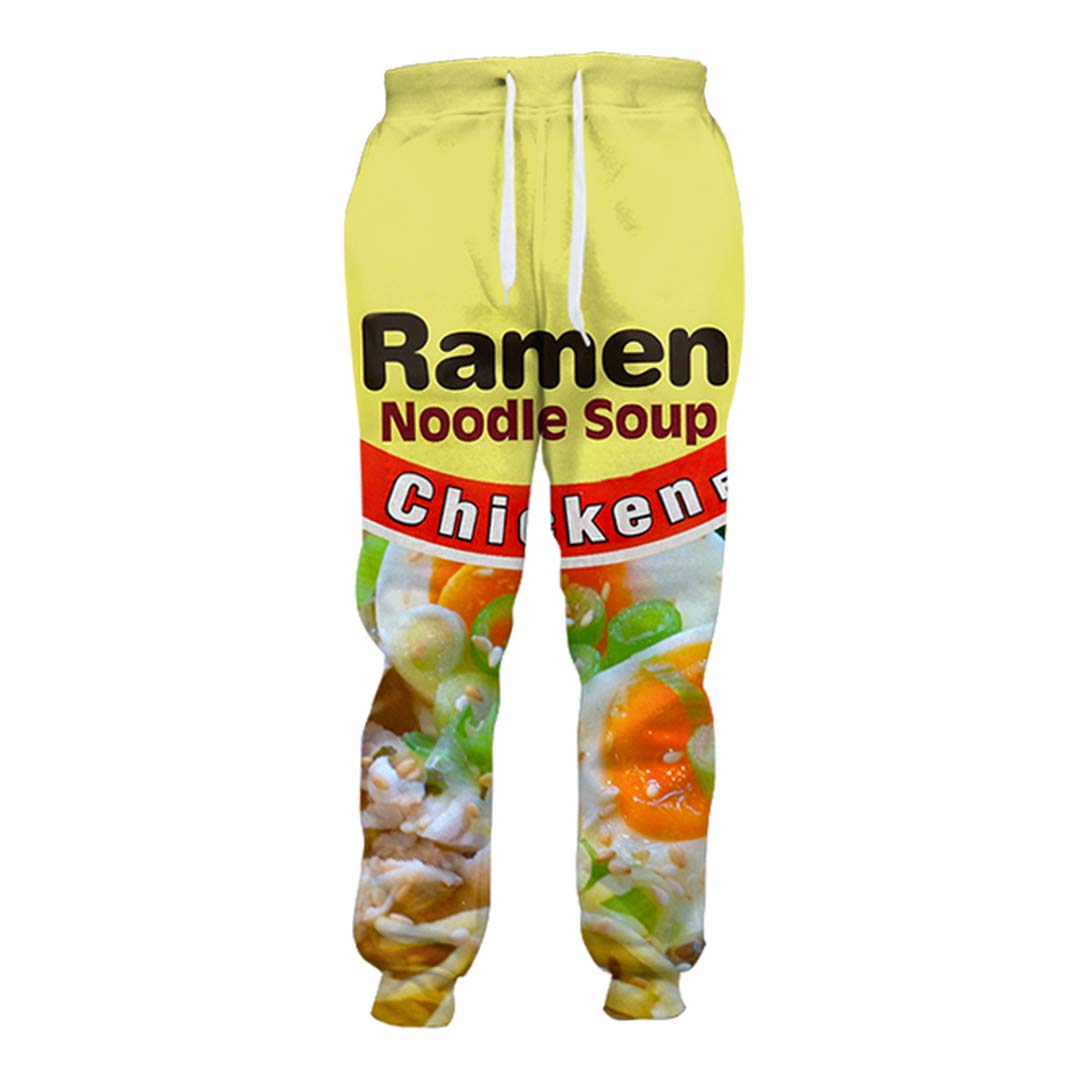 Men's & Women's 3D Printed Chicken Ramen Joggers - Japanese Style Casual Sweatpants for Hip-Hop & Streetwear | Perfect for Lounge, Gym, and Everyday Fashion
