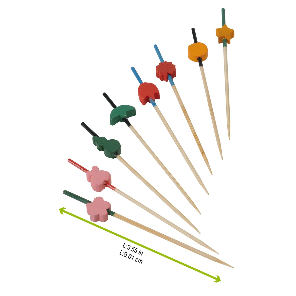Eco-Friendly Bamboo Skewers 3.5 Inch - 2000 Pcs Biodegradable Appetizer Picks for Cocktails, BBQ, Party Snacks & Club Sandwiches | Compostable & Sustainable for Picnics, Catering & Home Entertaining
