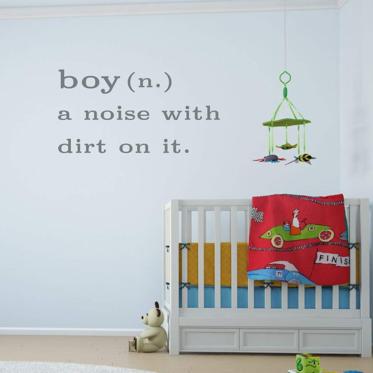 Funny Boy Noun Quote Wall Decal - 'A Noise With Dirt On It' Vinyl Sticker - Kids Room, Nursery & Playroom Decor - Perfect for Boys' Bedroom Wall Art & Play Area Decoration