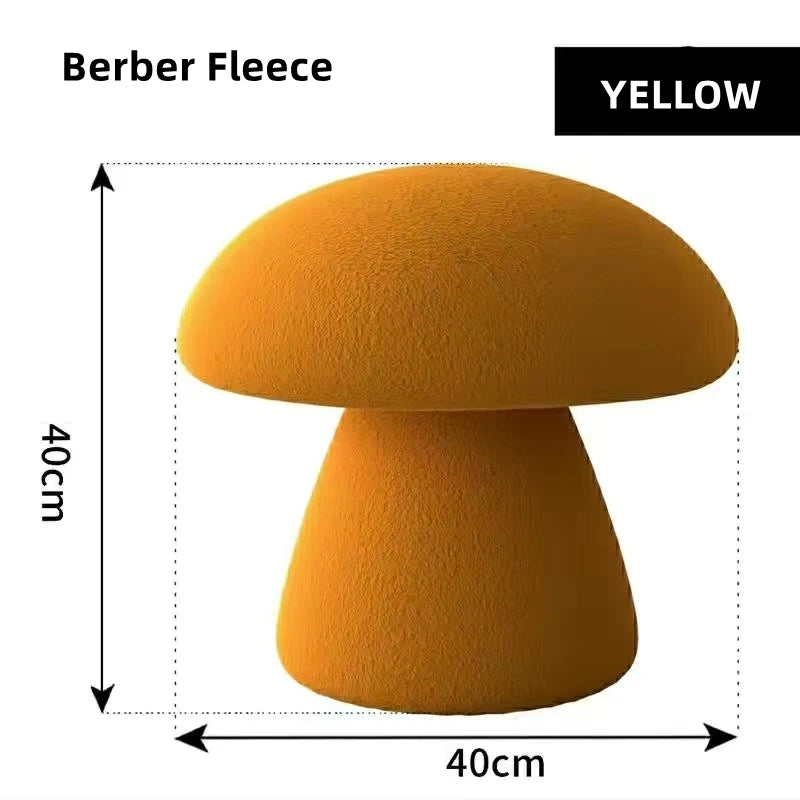 Soft Mushroom Fleece Pouf Stool - Cozy Seating for Living Room, Bedroom & Nursery | Versatile Ottoman Footrest