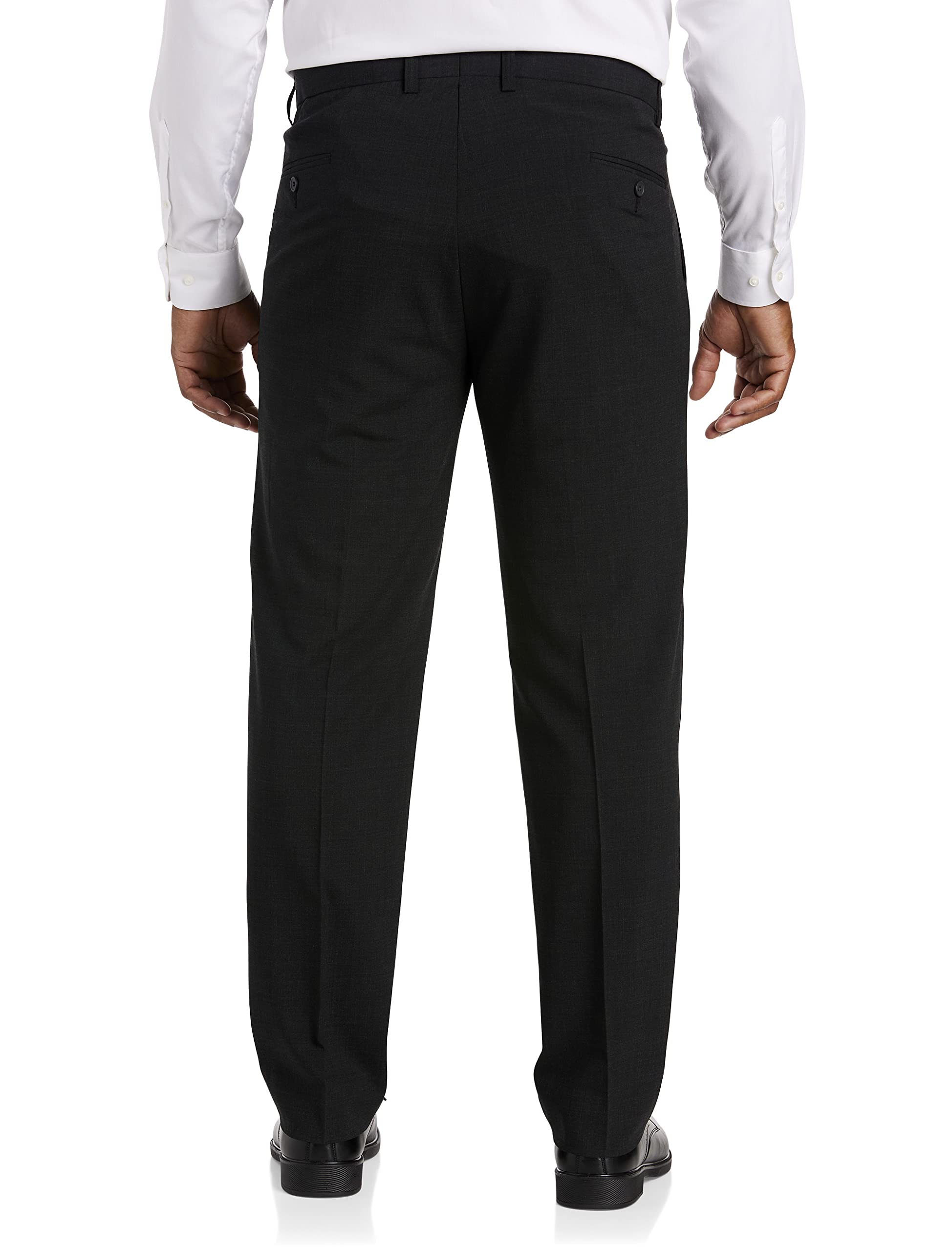 DXL Men's Big & Tall Relaxed Fit Pleated Dress Pants - Charcoal Gray 46x30 | Comfortable Office & Formal Wear for Professional Occasions