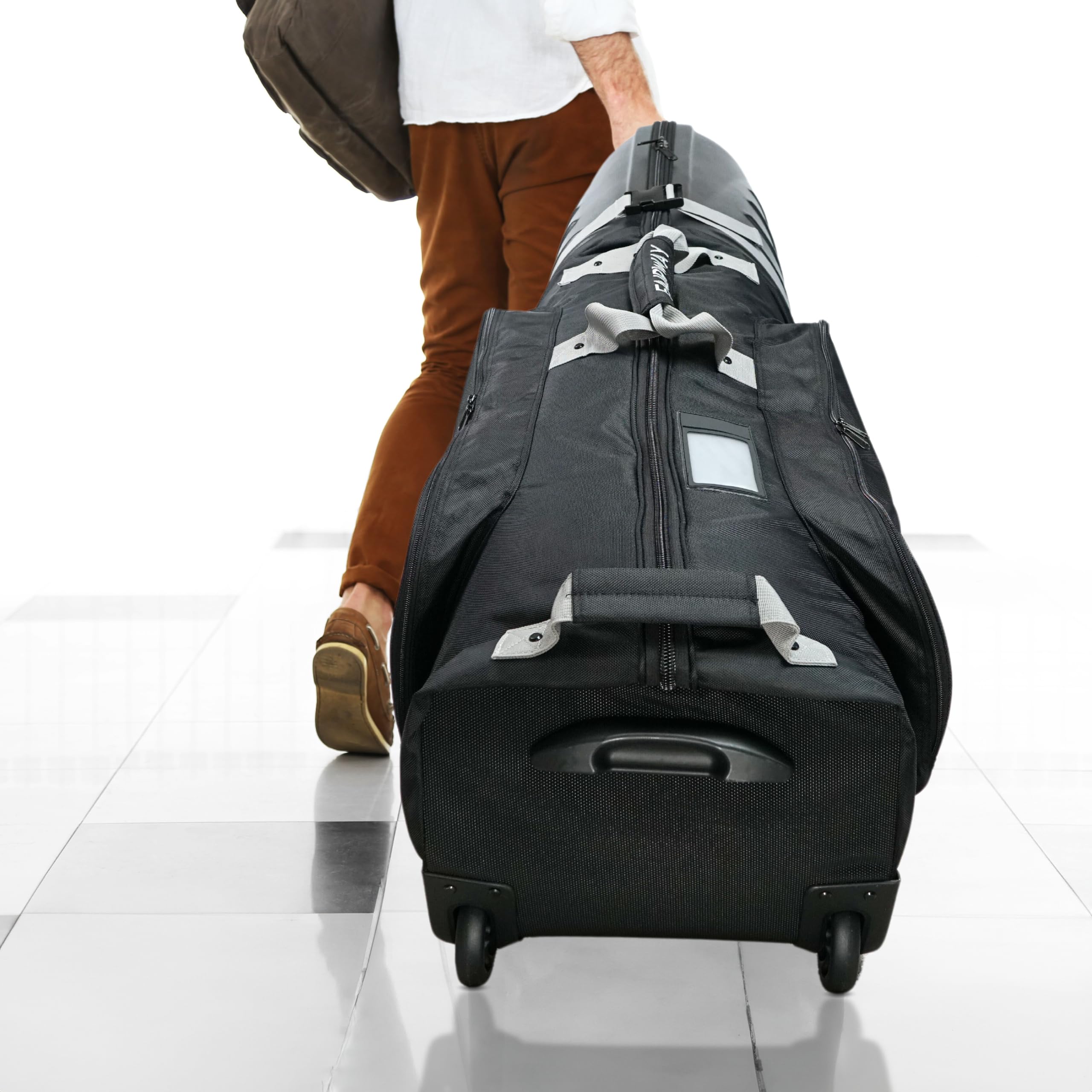 Premium Hard Shell Golf Travel Bag with Wheels - Foldable Airline Approved Golf Club Carrier - Durable & Easy to Maneuver with Dual Zippers & Storage Pockets - Universal Size for All Golf Clubs - Perfect for Air Travel & Golf Vacations