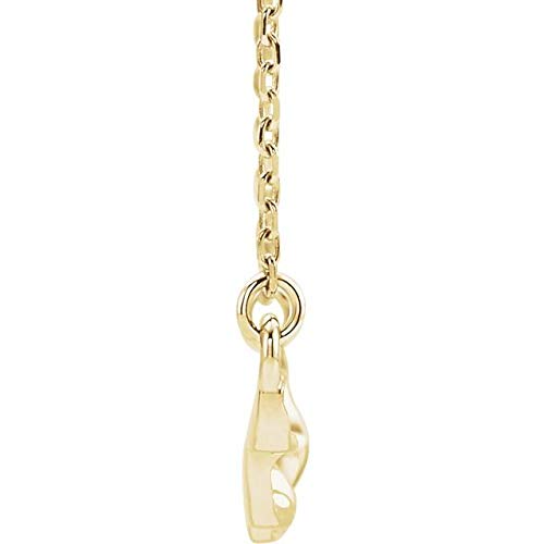 14K Yellow Gold Twisted Ribbon Bar Necklace 16-18