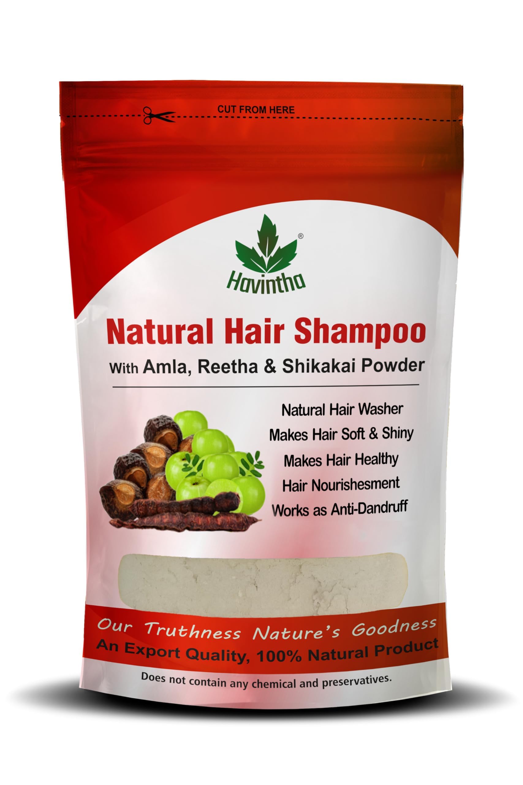 Organic Herbal Hair Shampoo with Amla Reetha Shikakai Powder - Sulfate & Paraben Free for Men & Women - 8oz (227g) | Promotes Hair Growth & Scalp Health - Ideal for Daily Use & Natural Hair Care Routine