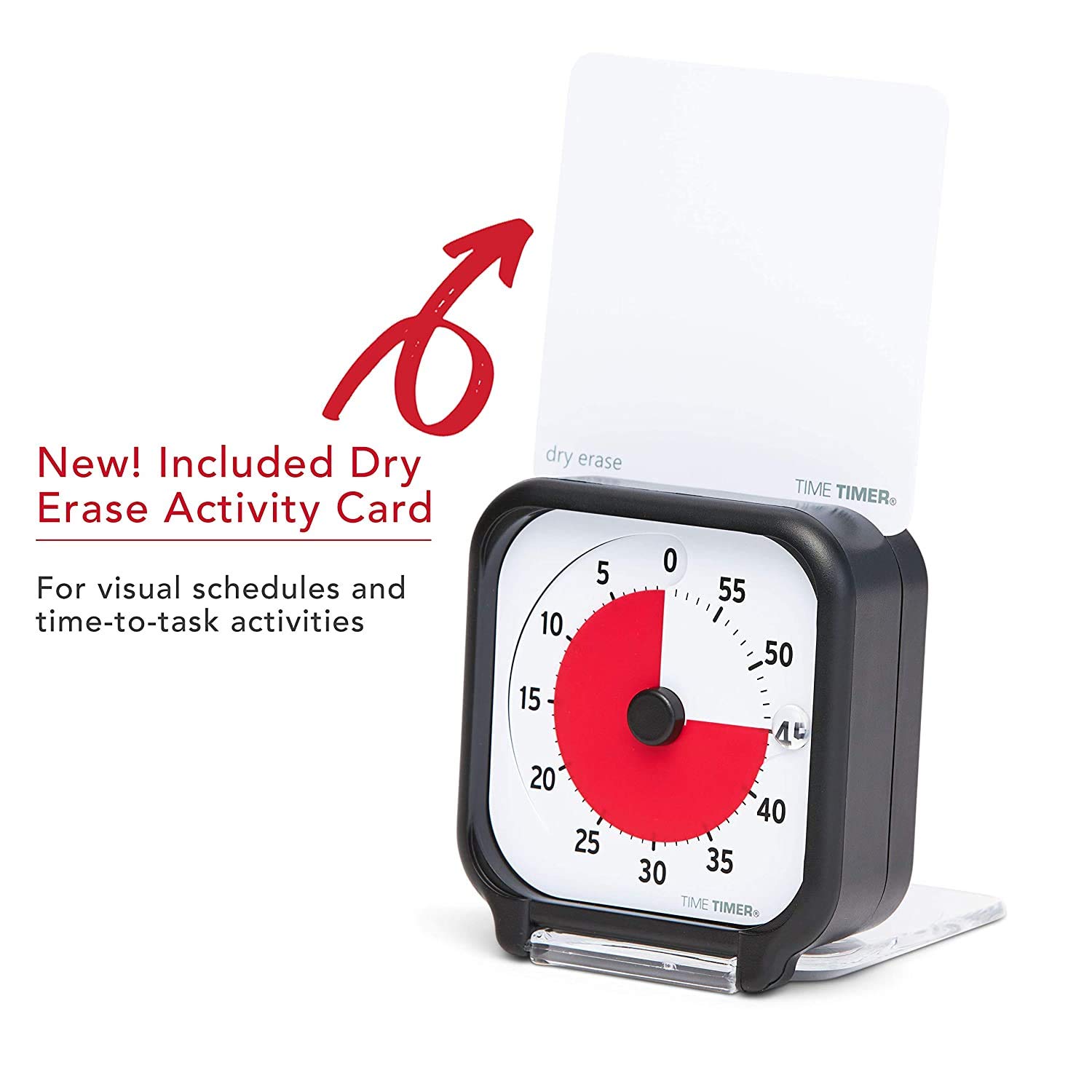 Time Timer 3 Inch Visual Timer - 60 Minute Countdown Clock for Kids with Dry Erase Activity Card & Desktop App - Perfect for Classroom, Homeschool Study, Task Management & Kitchen Use