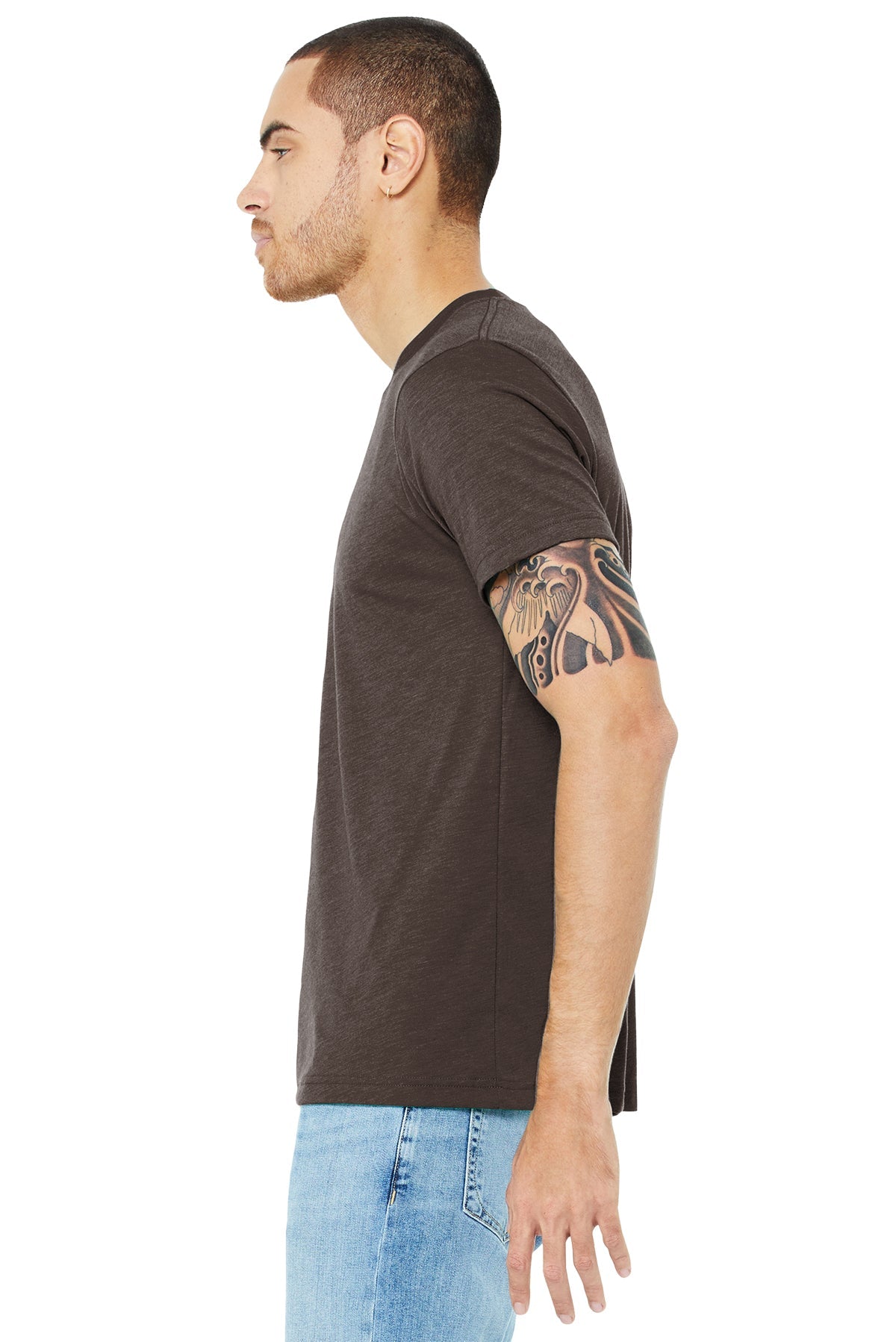 Bella Canvas Unisex Triblend T-Shirt - Soft Comfortable Crew Neck Tee for Men & Women - Perfect for Casual Wear, Gym, and Everyday Outfits (Brown)