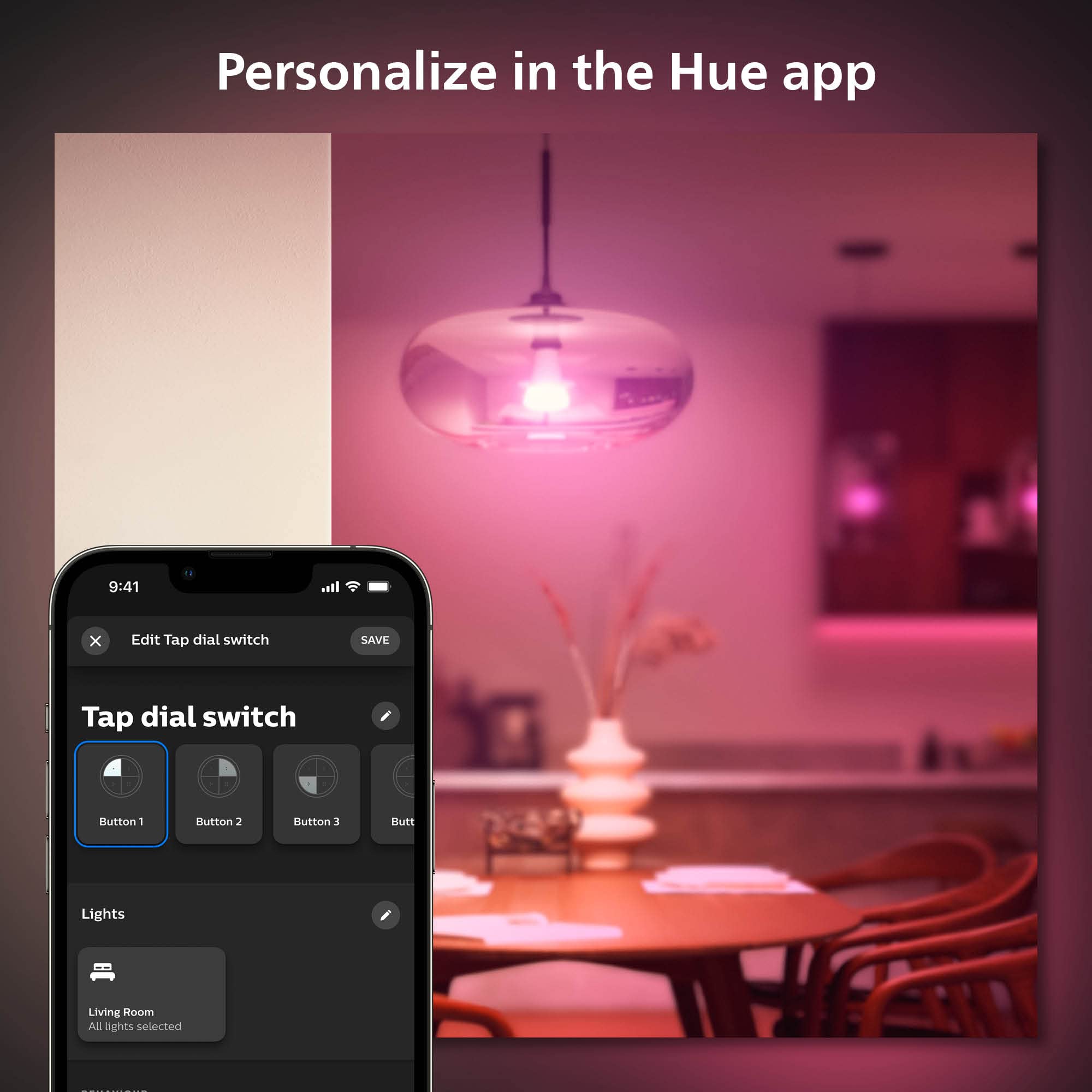 Philips Hue Wall Tap Dial Light Switch - 2 Pack, White | Wireless Smart Home Control for Hue Lights & Hue Bridge | No-Wire Installation | Perfect for Bedrooms, Living Rooms & Home Automation