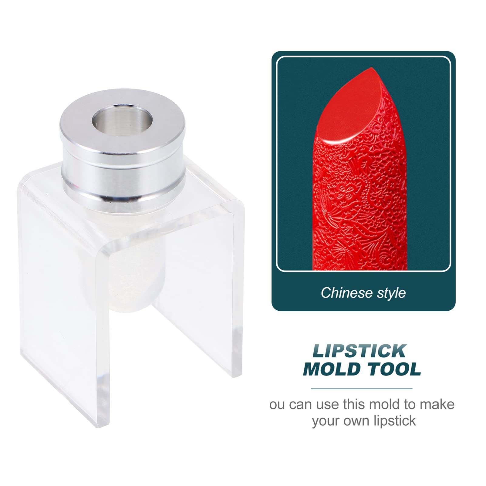 Lurrose DIY Lipstick Mold Set - 4pcs Silicone Lip Balm Molds with Bracket for Home Cosmetics Crafting