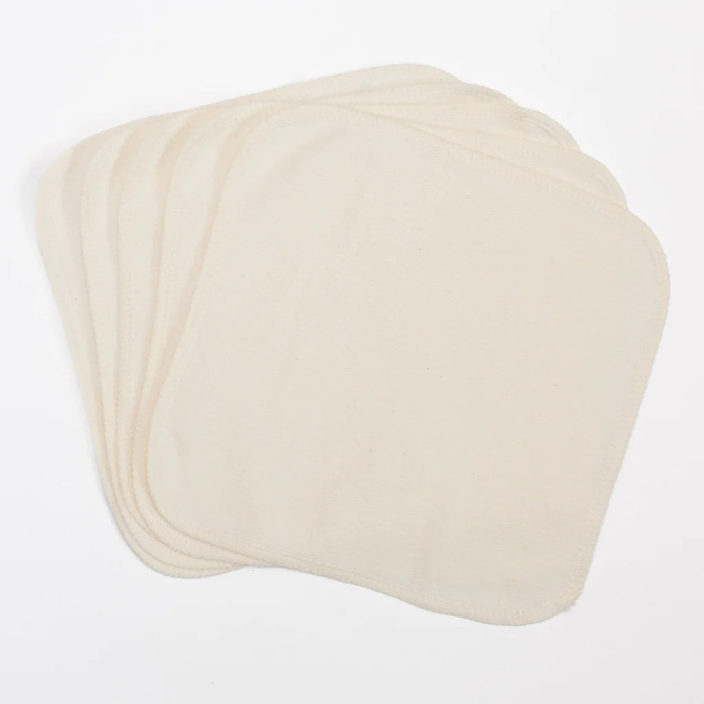 Colibri Bamboo & Organic Cotton Fleece Wash Cloths - 5 Pack Soft Eco-Friendly Reusable Towels for Baby, Face & Body Care | Gentle Exfoliation & Spa Use