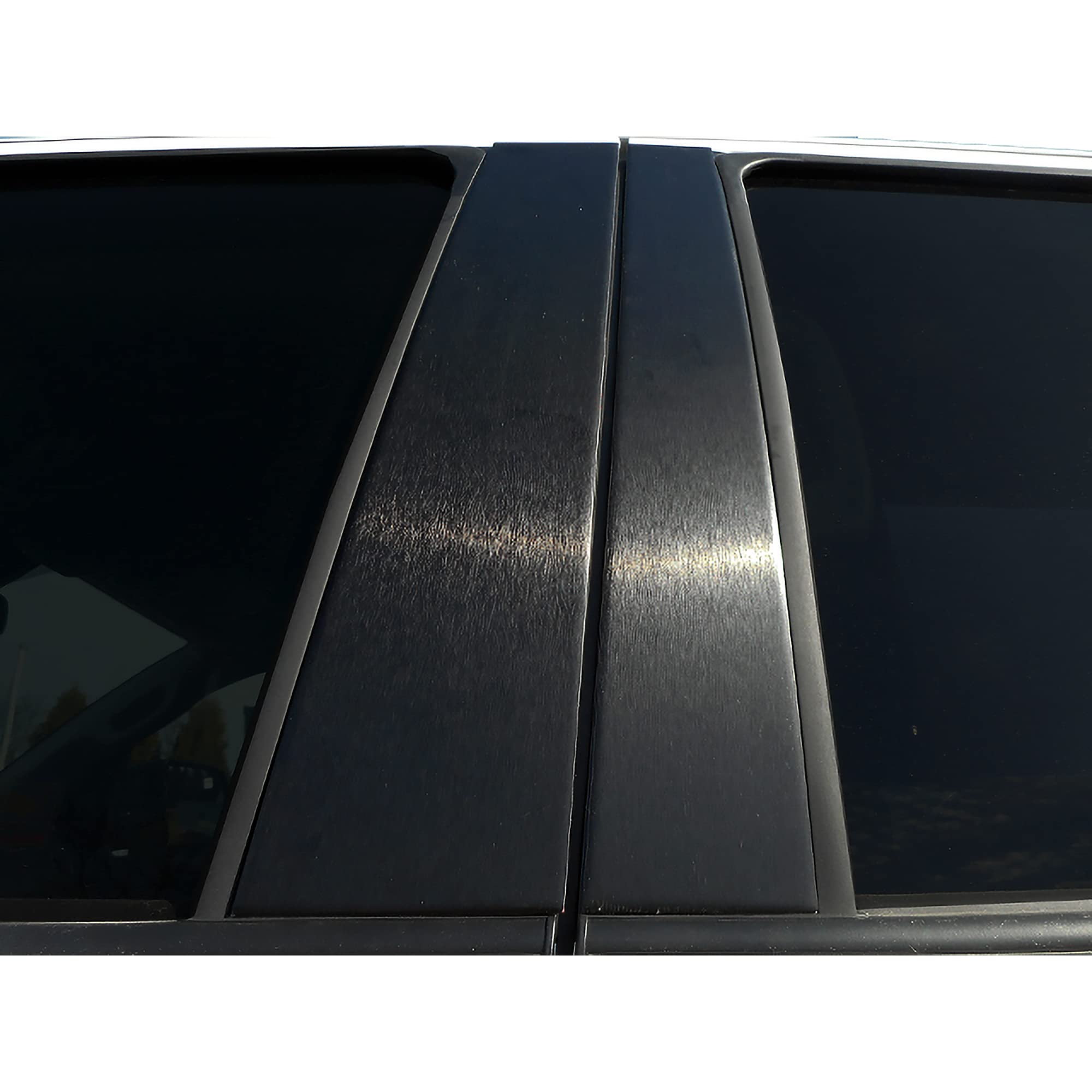 Premium 8-Piece Stainless Steel Pillar Post Trim Kit for 2009-2018 RAM Truck Crew Cab - Matte Black Finish | Durable Automotive Exterior Accessories | Enhance Style & Protection for Pickup Trucks