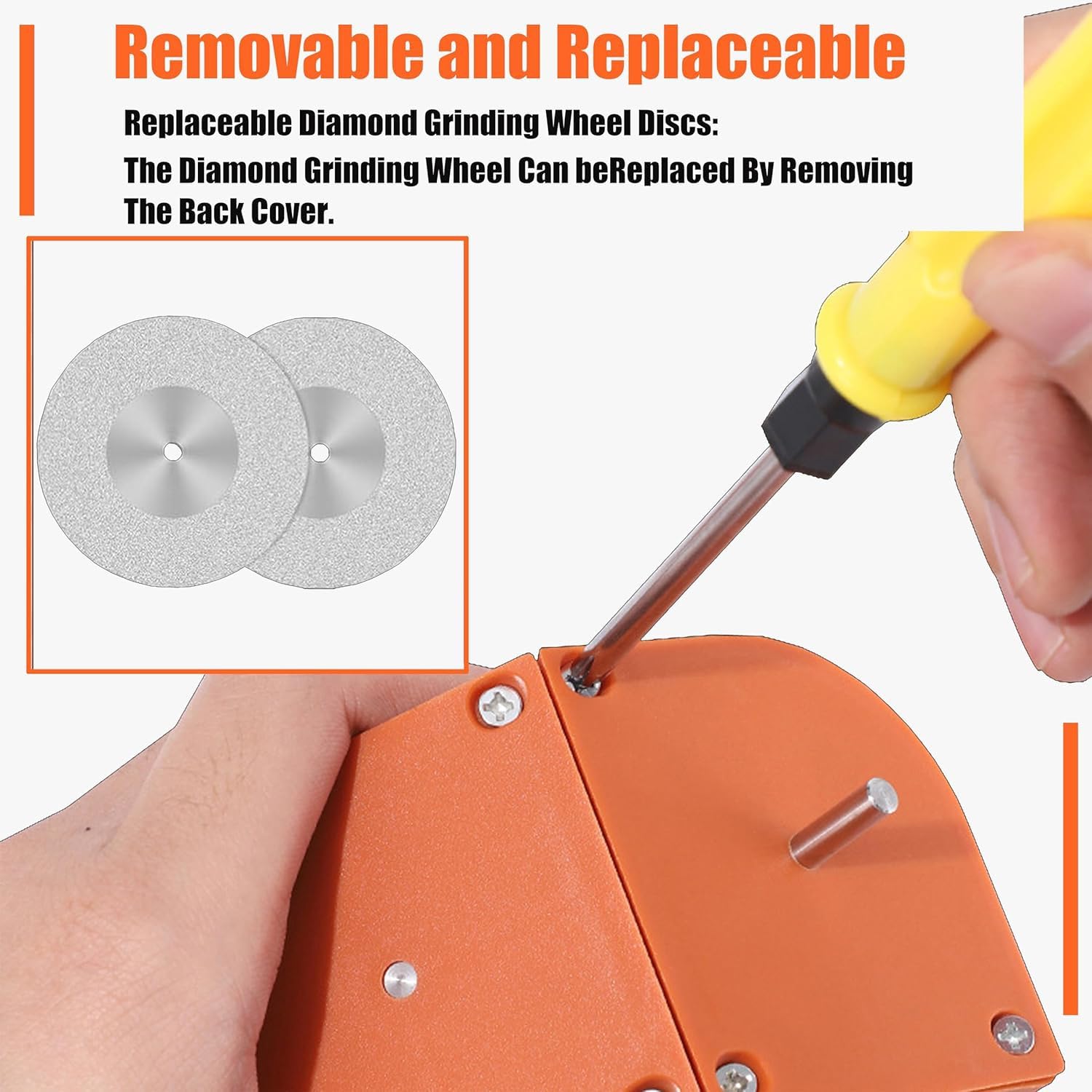 **Multipurpose Drill Bit Sharpener with 2 Grinding Wheels - High-Speed Steel, Masonry, Carbide, Cobalt & Tin-Coated Bits Sharpener - Also Works for Kitchen Knives & Scissors (2-Piece Set) - Perfect for DIY, Woodworking & Home Repairs**