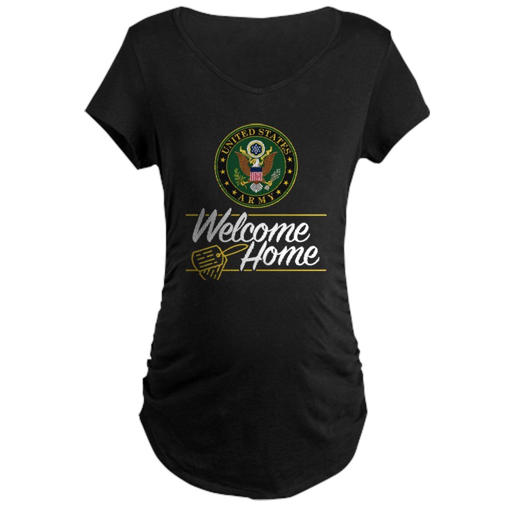 U.S. Army Welcome Home Maternity T-Shirt - Comfortable Cotton Pregnancy Tee for Military Moms - Perfect for Homecoming, Baby Showers & Military Family Events