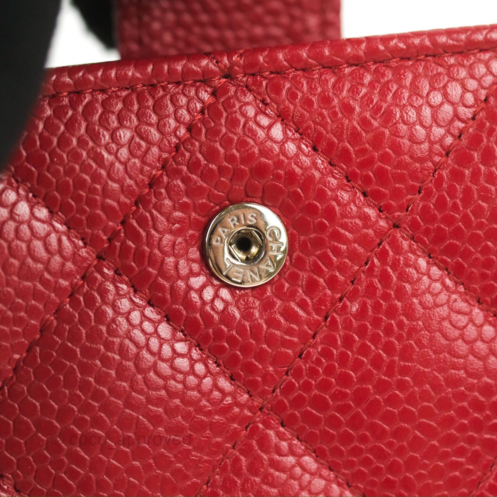 Chanel Classic Flap Wallet Quilted Red Caviar Leather with Silver Hardware - Luxury Women's Wallet for Everyday Use & Special Occasions