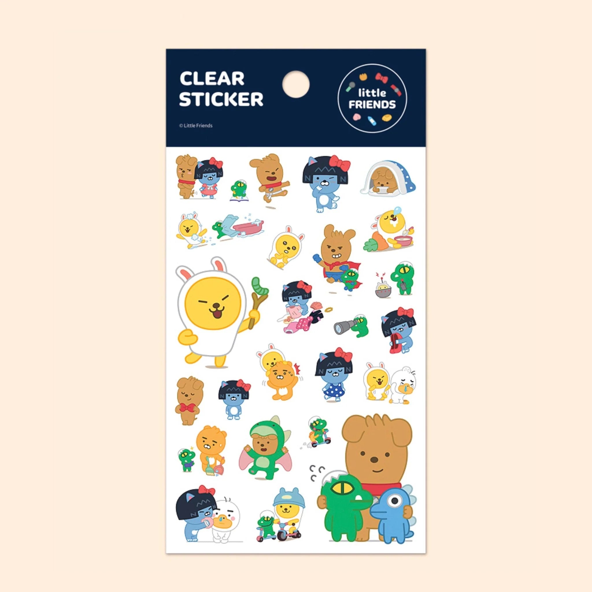 Little Friends Clear Sticker Pack - 500+ Cute Decorative Stickers for Scrapbooking, Journals, Planners & DIY Crafts - Perfect for Kids, Teens & Adults