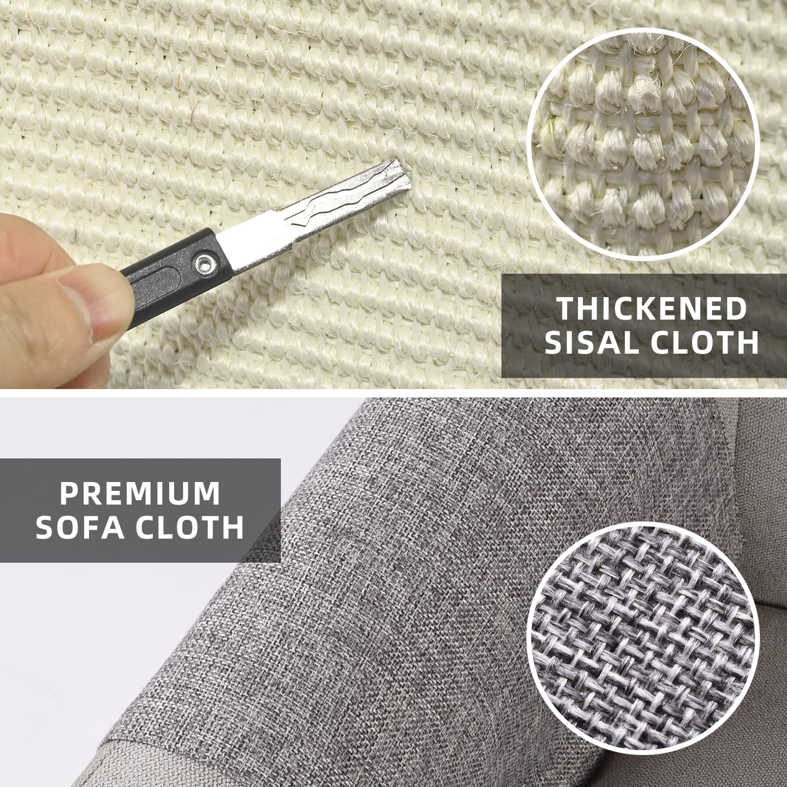 Natural Sisal Cat Scratch Furniture Protector - Sofa, Couch & Chair Protector for Indoor Cats | Prevent Scratches & Damage to Home Furniture | Perfect for Living Room, Bedroom & Home Office