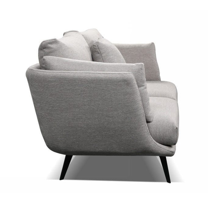 RANNI 3-Seater Sofa in Warm Grey - Modern Living Room Furniture for Small Spaces & Apartments