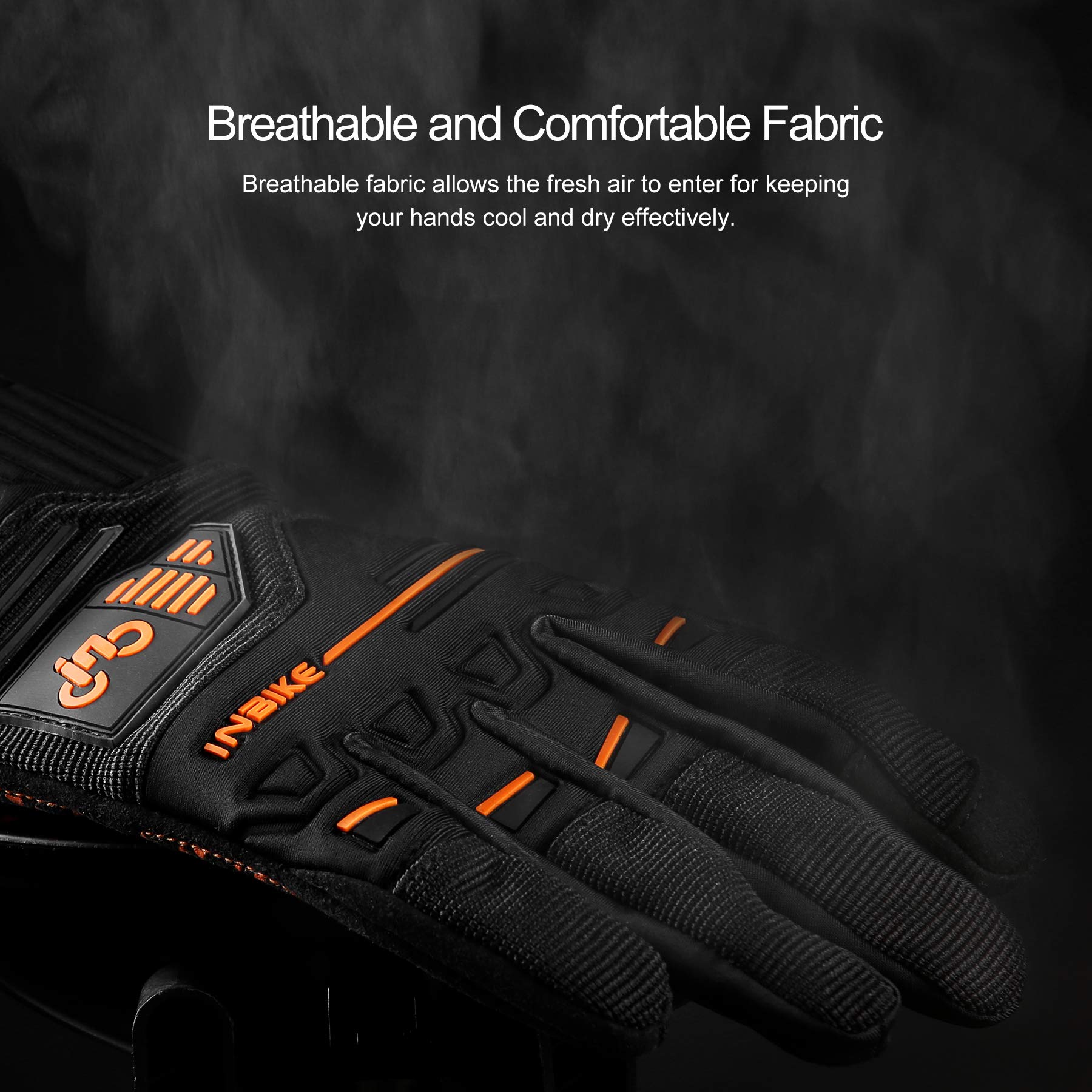INBIKE MTB Mountain Bike Gloves - 5MM Padded Cycling Gloves for Men & Women, Breathable Anti-Slip Shock Absorbing with Knuckle Protection - Ideal for Dirt Biking, Trail Riding & Outdoor Cycling Adventures