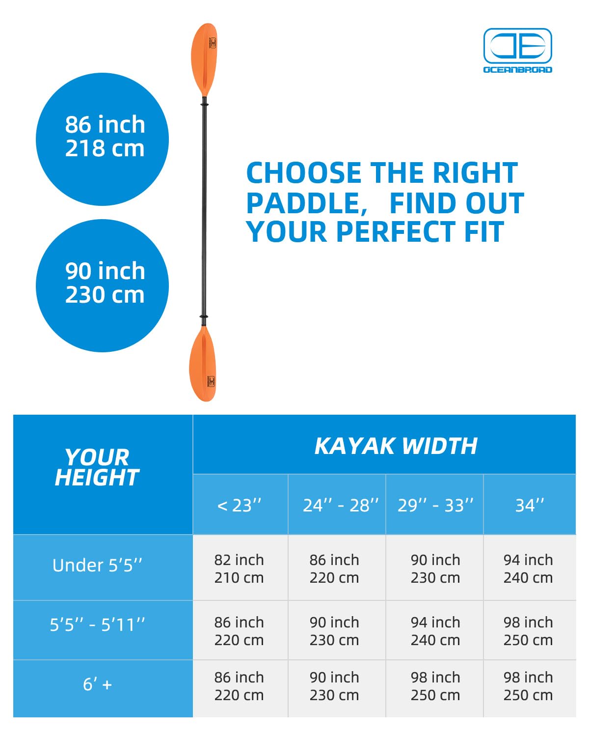 Premium Carbon Fiber Kayak Paddle 90.5in/230cm & 86in/218cm - Lightweight Canoe Oar for Adults with Paddle Leash - Perfect for Recreational Kayaking, Canoeing & Fishing Trips