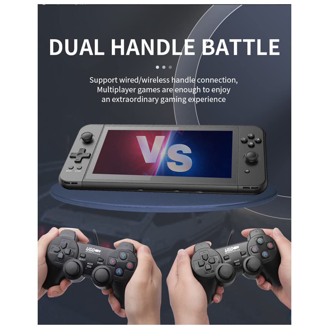 Powkiddy X70 Portable Gaming Console - 7 Inch HD IPS Screen, 64GB Storage with 5,600 Preloaded Retro Games - Handheld Video Game System for Kids & Adults - Perfect for Travel, Commuting & Home Entertainment