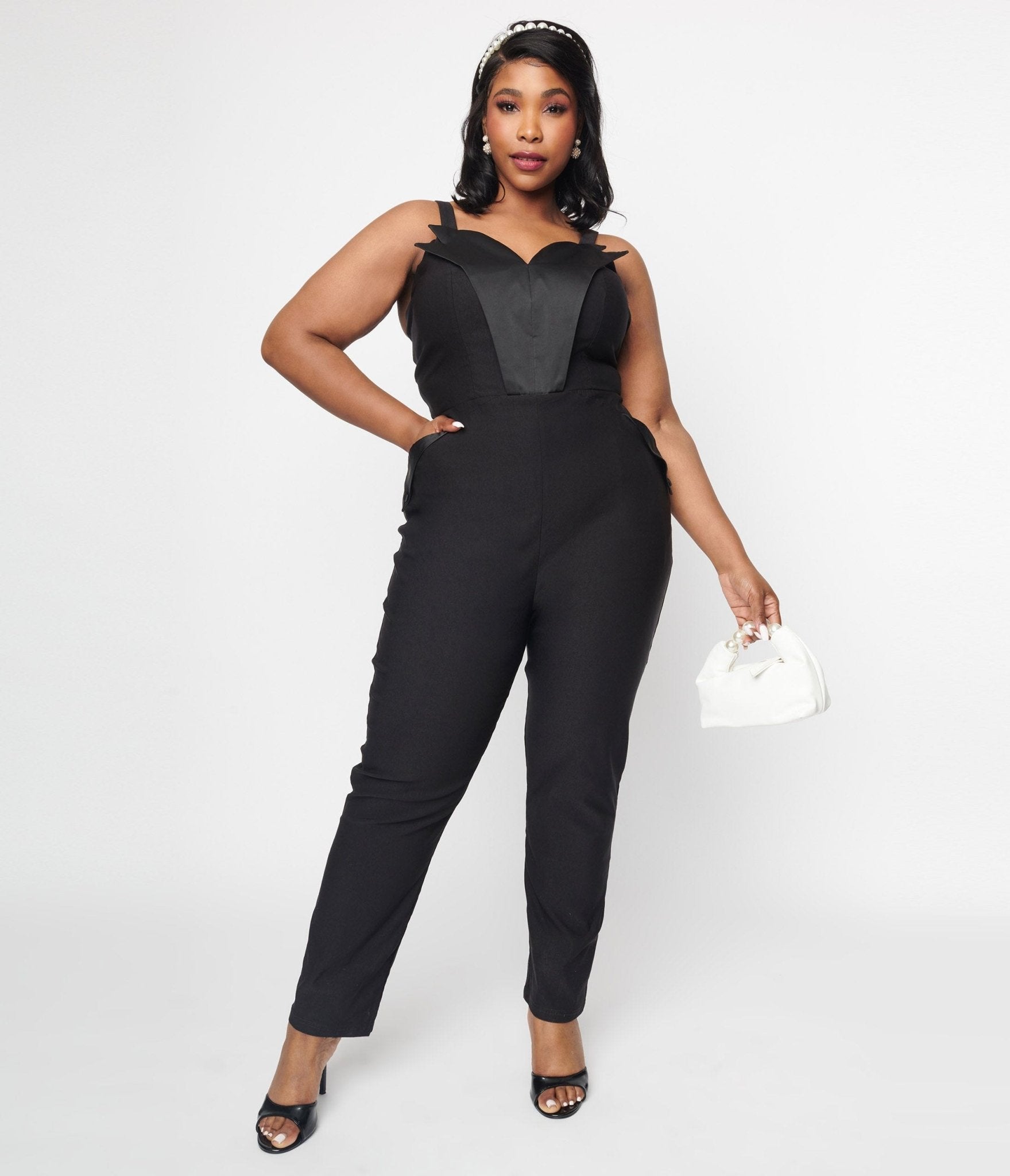 Elegant Black Tuxedo Jumpsuit for Women - Formal Evening Wear & Special Occasion Outfit | Perfect for Weddings, Galas, and Cocktail Parties