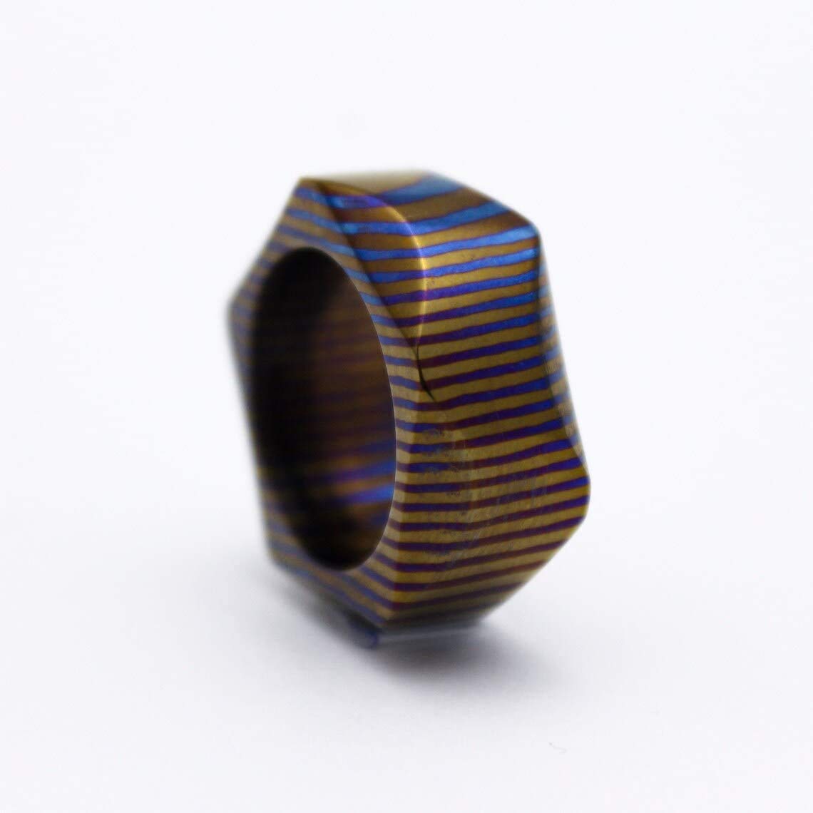Handmade Damascus Steel Titanium Ring - Custom Comfort Fit Men's Wedding Band, Unisex Engagement Ring, Modern Statement Jewelry for Men - Perfect for Weddings, Anniversaries, and Everyday Wear