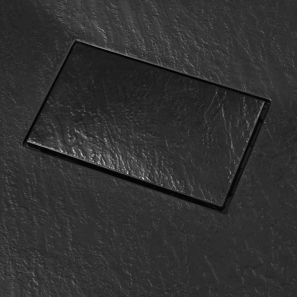 Threshold Shower Base 31.5x31.5 Inch - SMC Bathroom Shower Pan with Drain Cover - Black Waterproof Shower Tray for Modern Bathroom Renovation - Perfect for Home, Apartment & RV Bathrooms