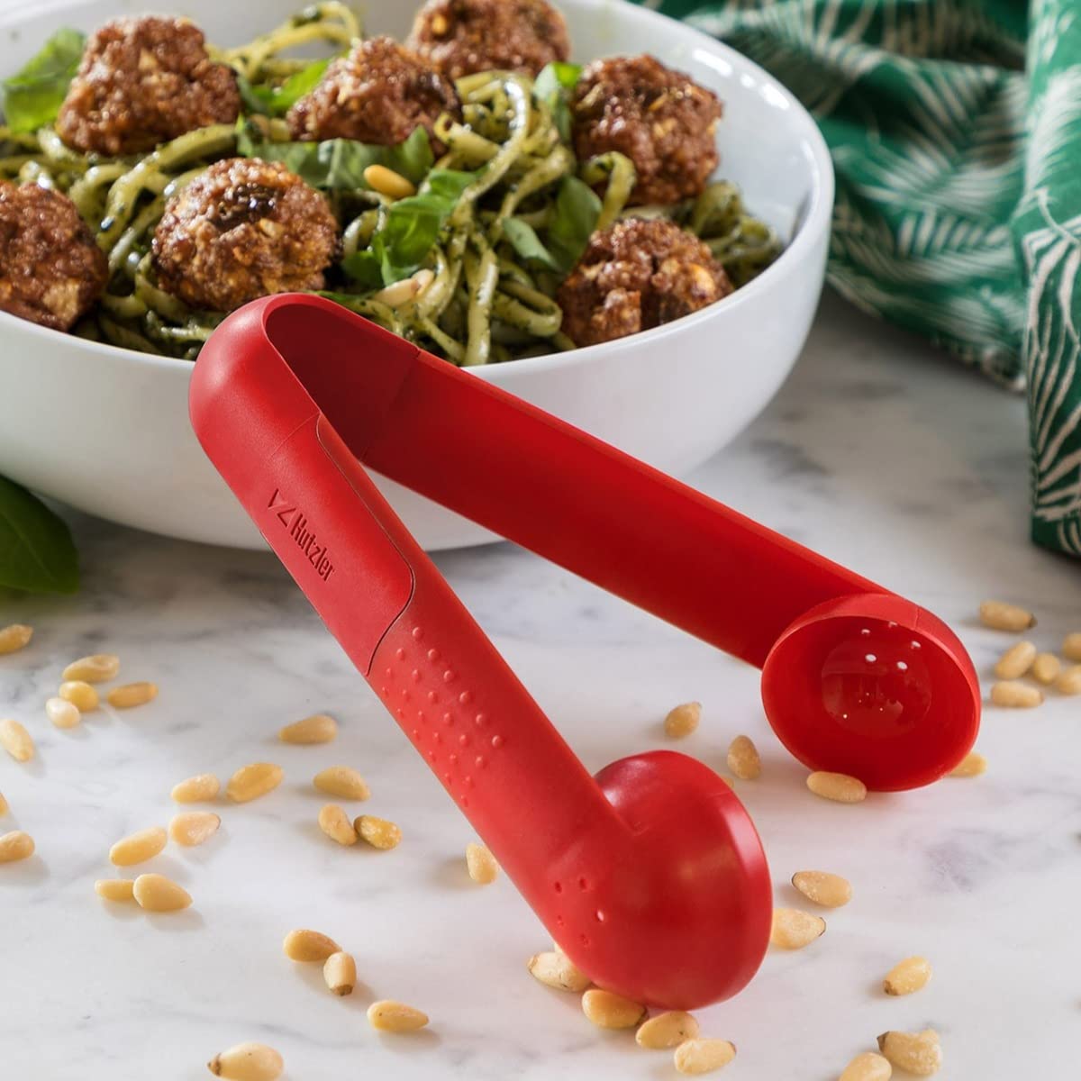 Hutzler Meat Baller - Red Plastic Meatball Maker Tool (1 Count, 6.4