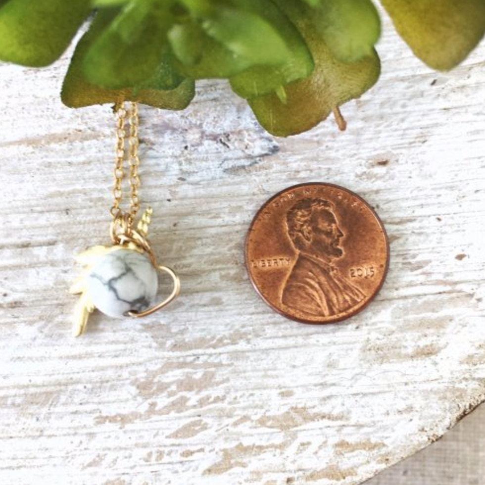 White Howlite Necklace with Unicorn Charm - 14K Gold Filled Pendant for Women & Girls - Perfect for Birthdays, Gifts & Spiritual Healing Jewelry