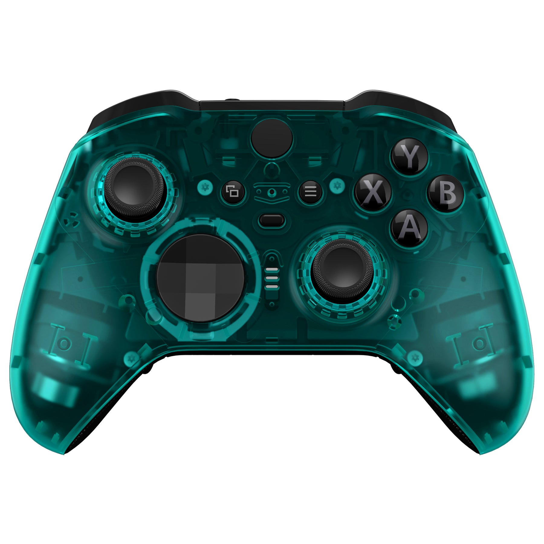 eXtremeRate Emerald Green Faceplate Cover & Front Housing Shell Replacement Kit for Xbox One Elite Series 2 Controller (Model 1797 & Core) - Includes Thumbstick Accent Rings - ELM510 - Perfect for Gaming Enthusiasts & Custom Mods
