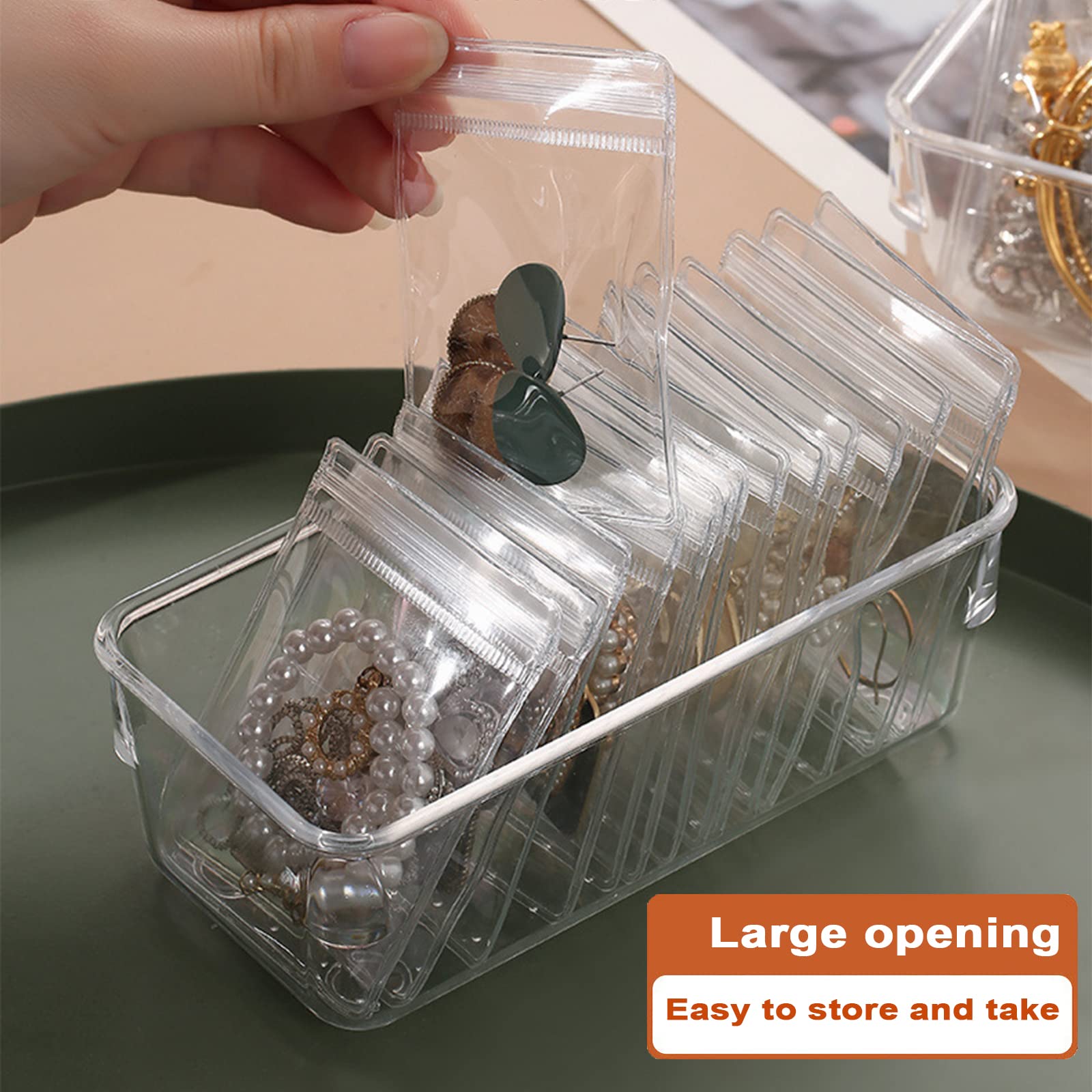 Clear Acrylic Jewelry Organizer Box for Women - 15 Compartment Drawer with Individual Bags for Necklaces, Rings & Earrings | Portable Travel Storage Solution for Home, Office & Vacation