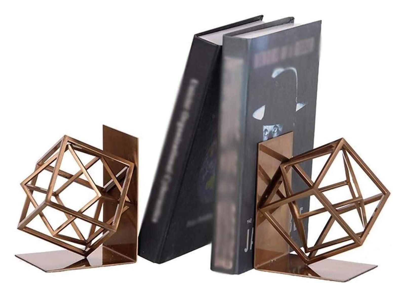 Metal Book Ends for Shelves - Heavy Duty Non-Slip Bookends for Books, Movies, CDs & Video Games - Perfect for Home Office, Library and Bookshelf Organization