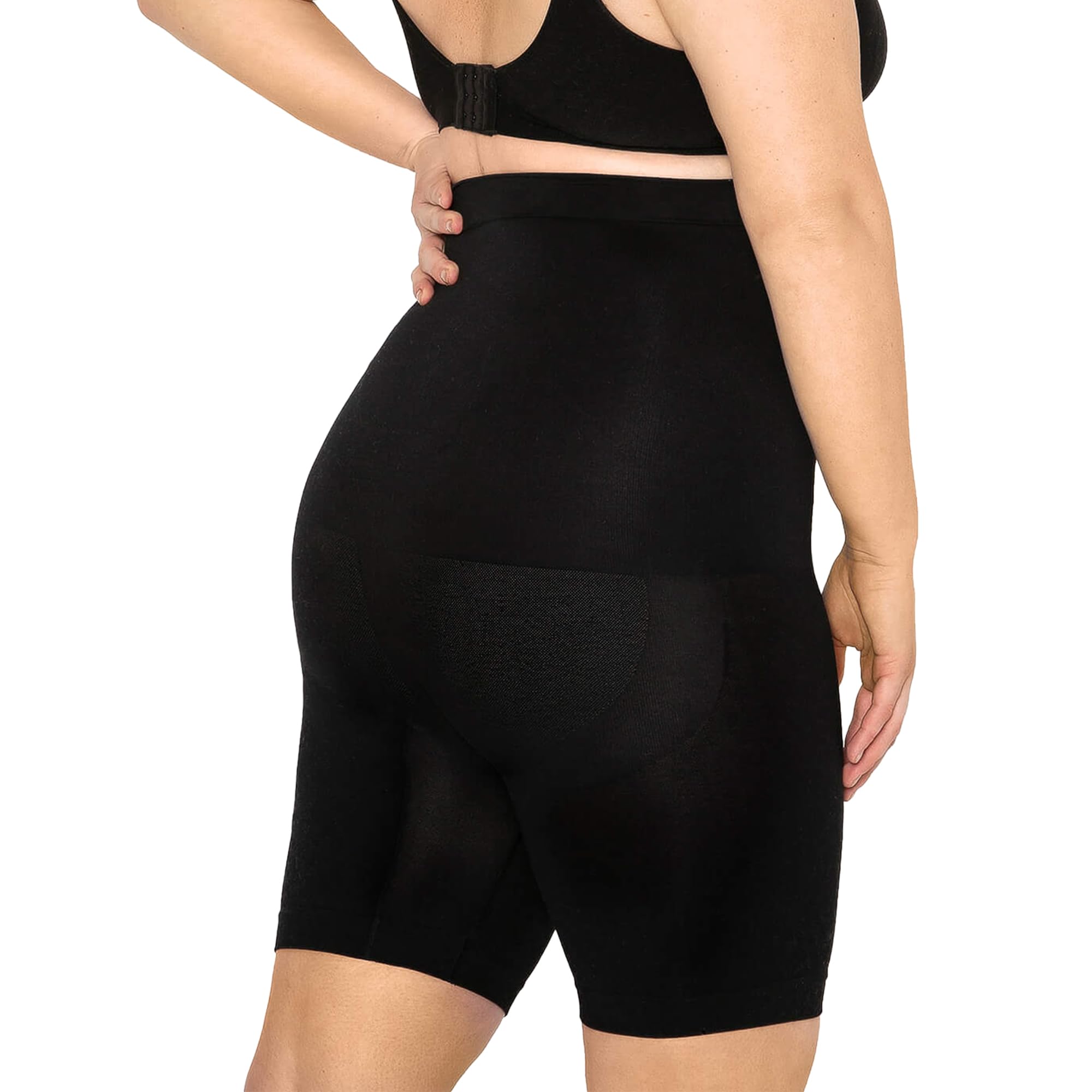**Conturve High Waisted Shapewear Shorts for Women – Tummy Control Body Shaper, Anti-Chafing Underwear | Slimming & Smoothing | Perfect for Dresses, Workouts & Everyday Wear (Black, XL/2XL)**