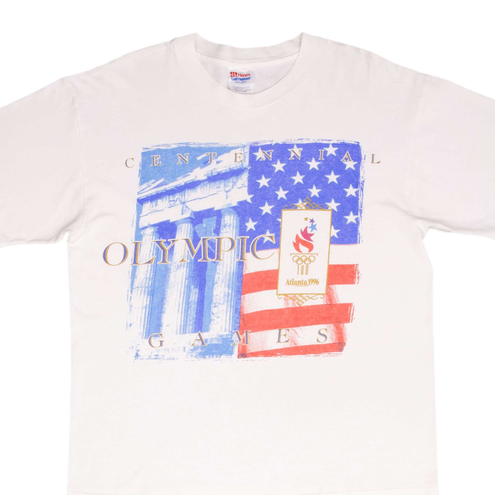 Vintage 1996 Atlanta Centennial Olympic Games T-Shirt - Large Size - Retro Sports Fan Gift & Collectible for Olympics Memorabilia Enthusiasts