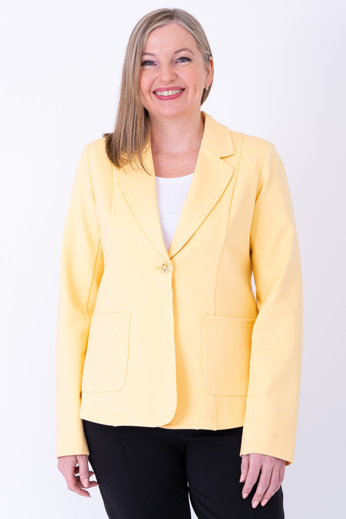 Anders Blazer for Women - Soft Butter Yellow Modal Blend Jacket - Perfect for Office Wear, Business Meetings & Casual Outings